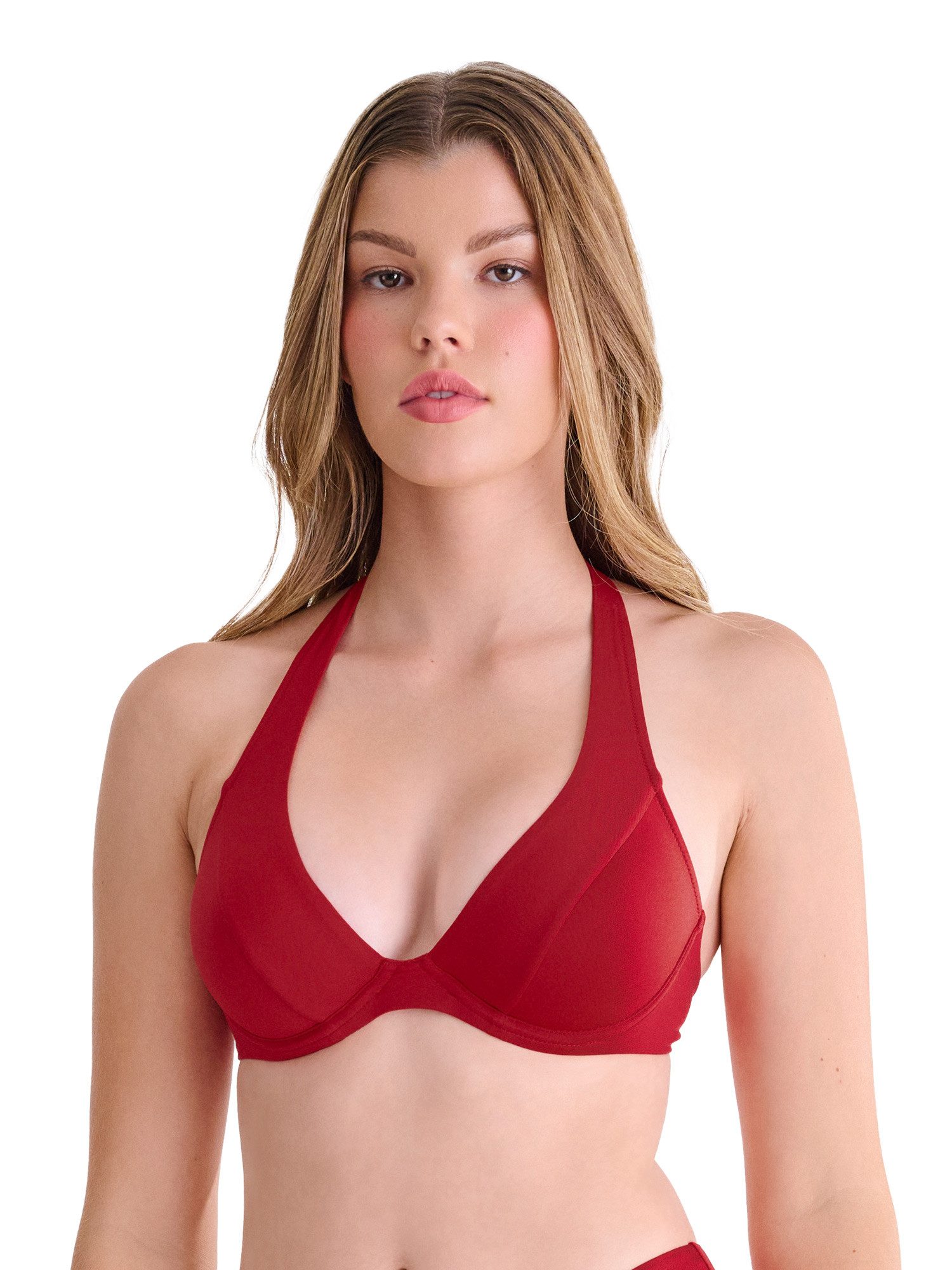 Lisca Balconette-Bikini-Top Neckholder Bikini-Oberteil Portofino (Stück, 1-St), unwattierte Cups, Clean-Chic Uni Color