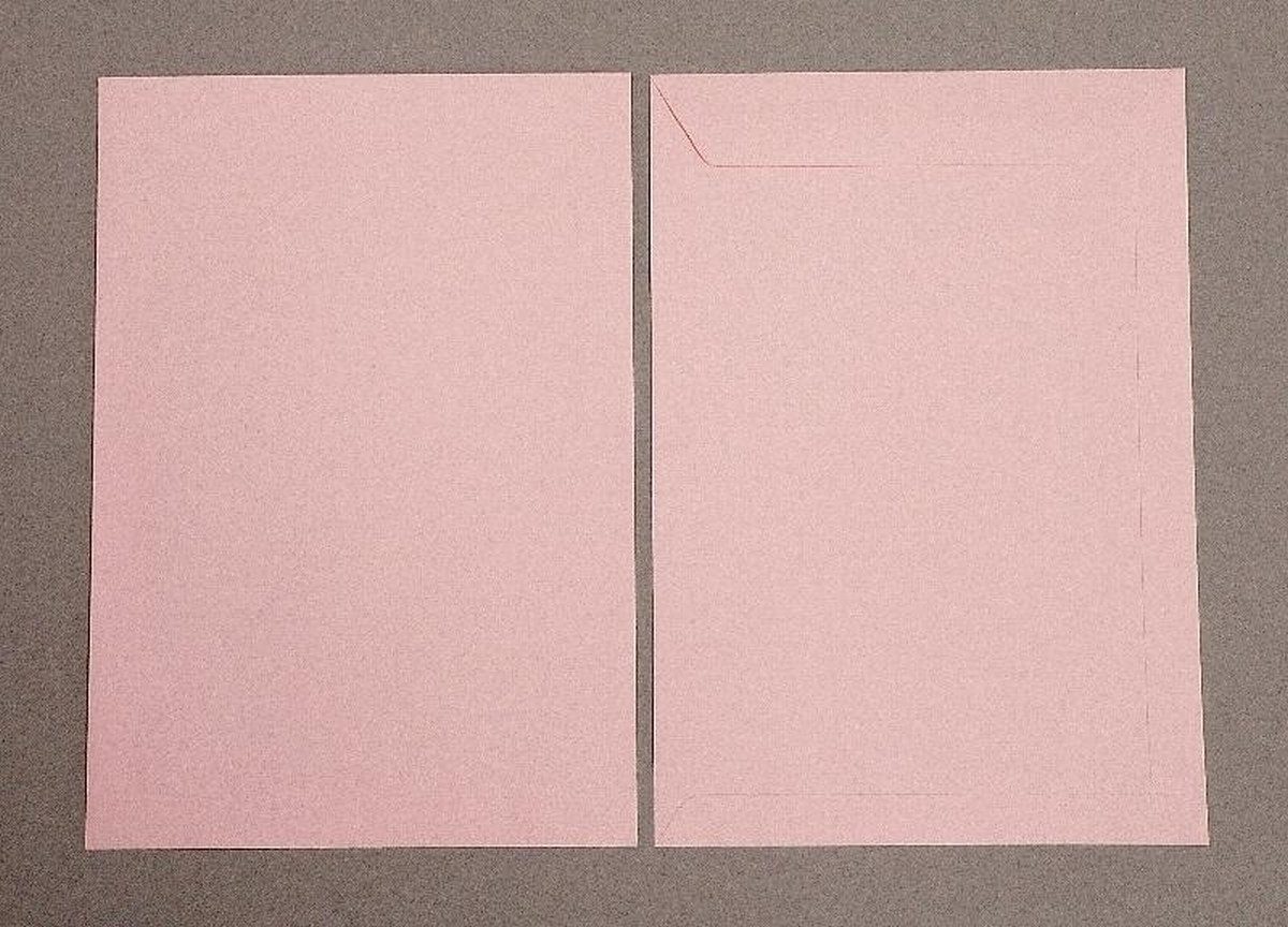 Blanke Briefhüllen Versandtasche Versandtaschen 220x312mm 120g/qm gummiert VE=100 Stück zartrosa.