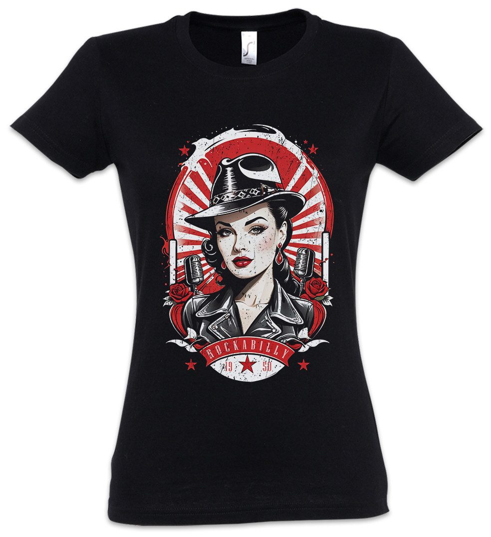 Urban Backwoods Print-Shirt Rockabella Beauty Damen T-Shirt Tattoo Rockabilly Art Artist Fifties (1-tlg) 50s Girl Pin Up