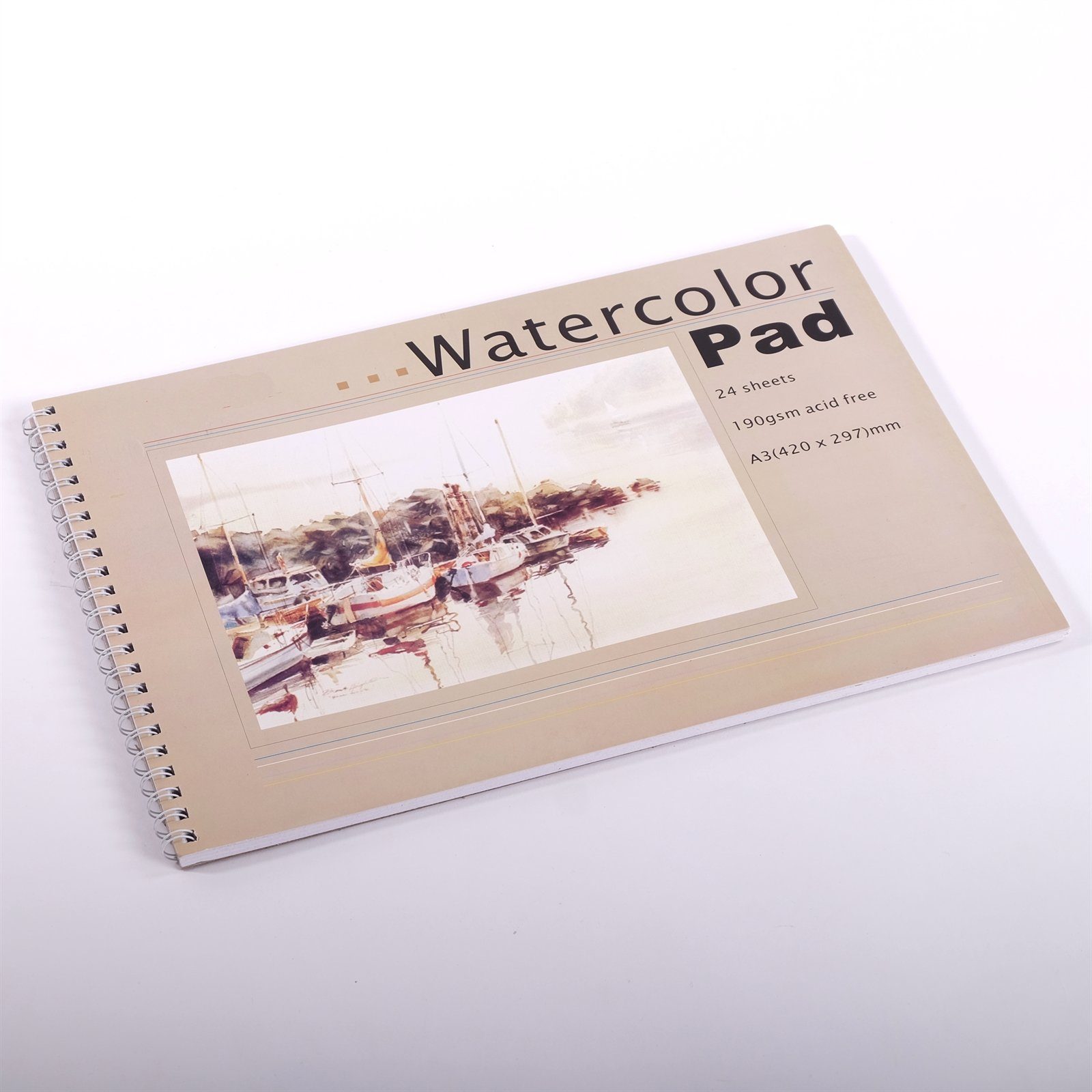 BK BILDERRAHMEN KOLMER Zeichenblock Malblock DIN A3, 24 Blätter, 190 gsm, Aquarellblock, Zeichenblock