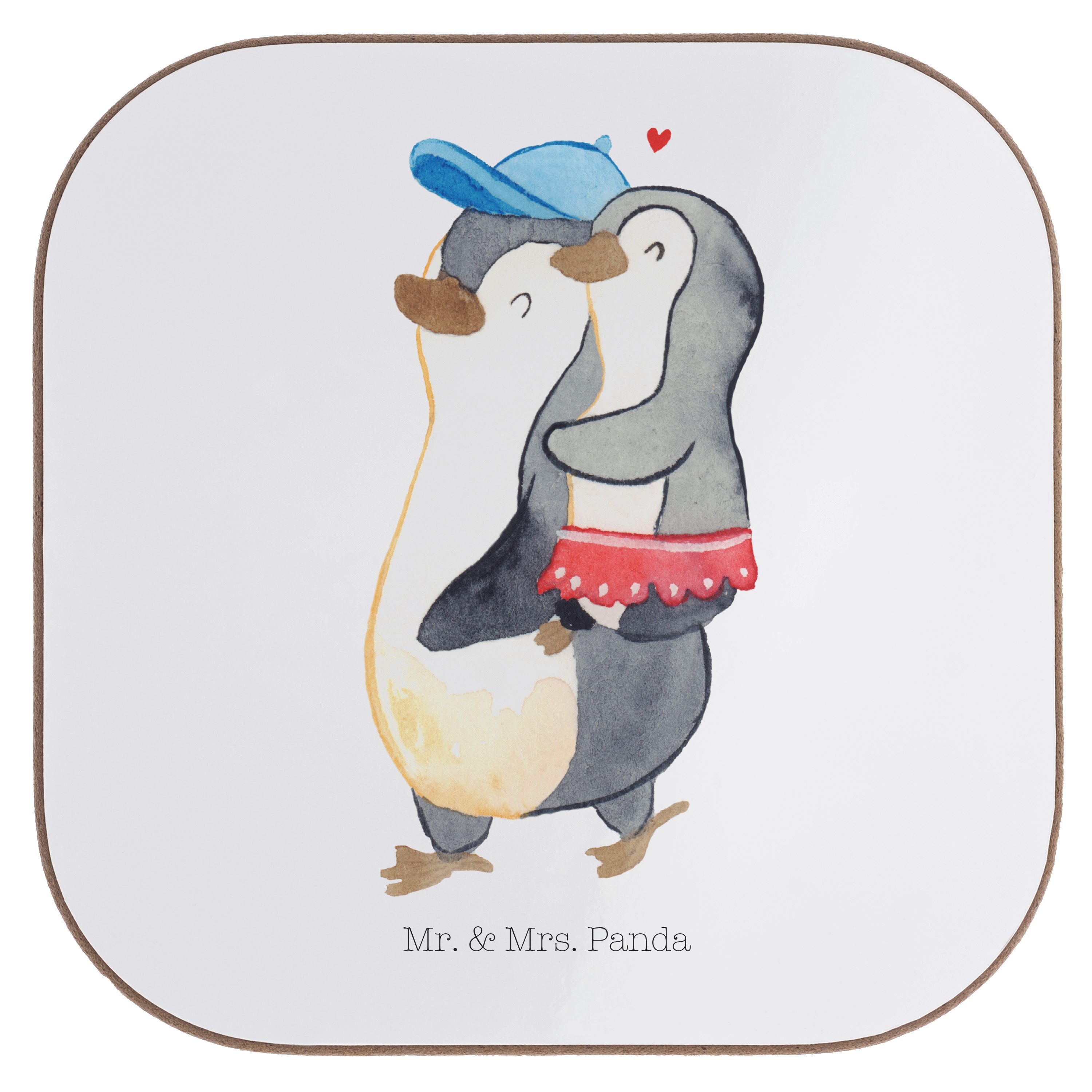 Mr. & Mrs. 1-tlg. - Weiß Pinguin Panda Geschenk, - G, Kleine Getränkeuntersetzer Schwester Untersetzer Bierdeckel