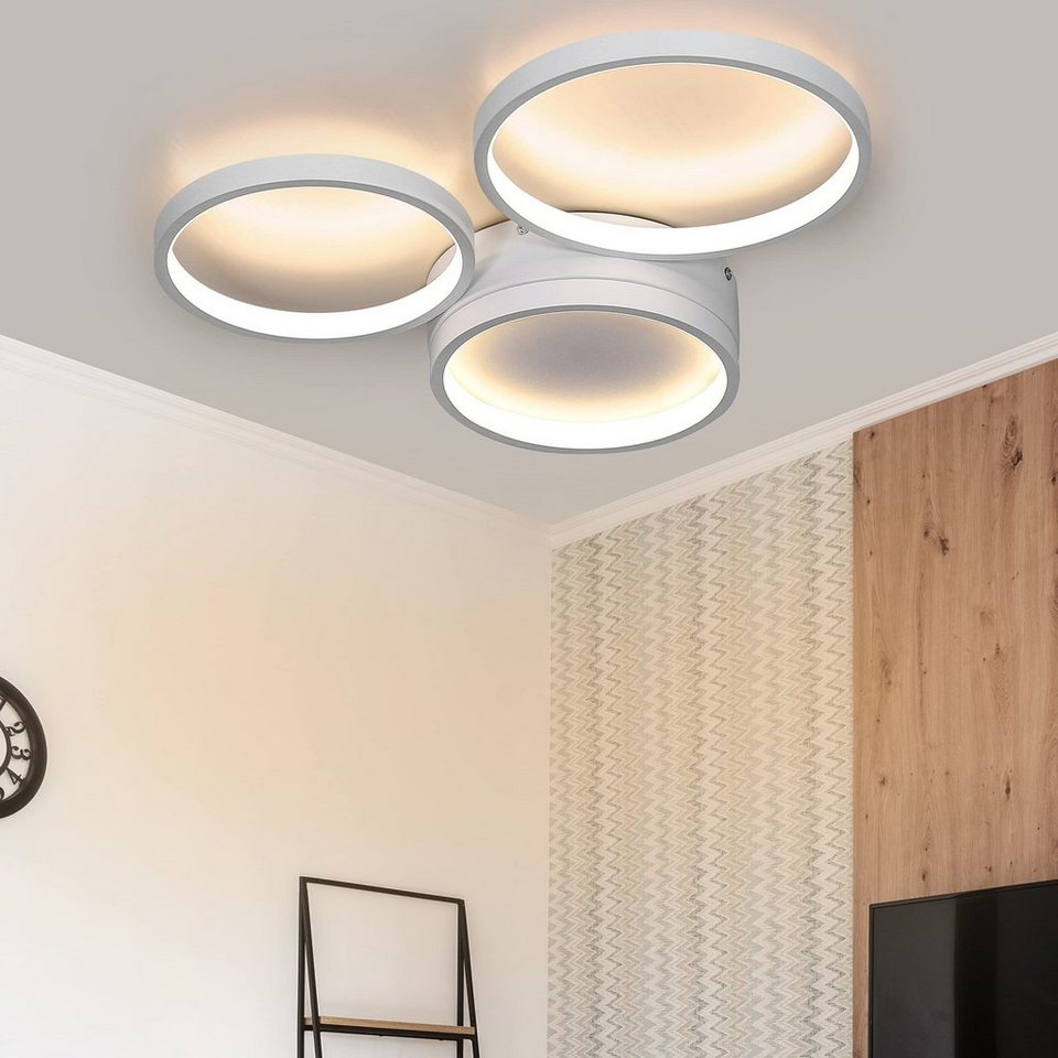 ZMH LED Deckenleuchte 3//4 Flammig Ring Fernbedienung Schlafzimmer, warmweiß-nicht  dimmbar, LED fest integriert, Warmweiß, 3000K