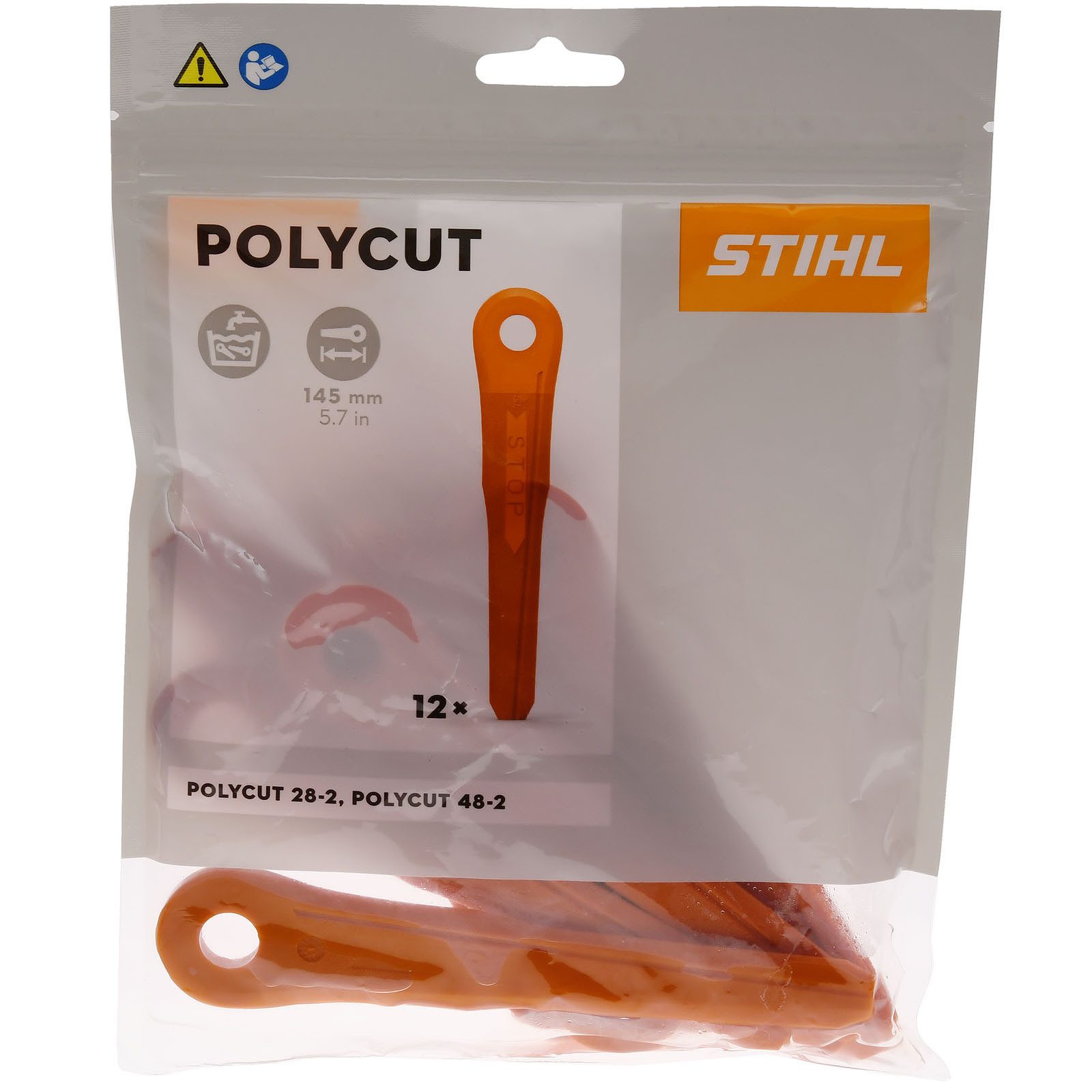 STIHL Rasenmähermesser 12x Stihl Kunststoffmesser PolyCut 28-2 und 48-2, 40020071000