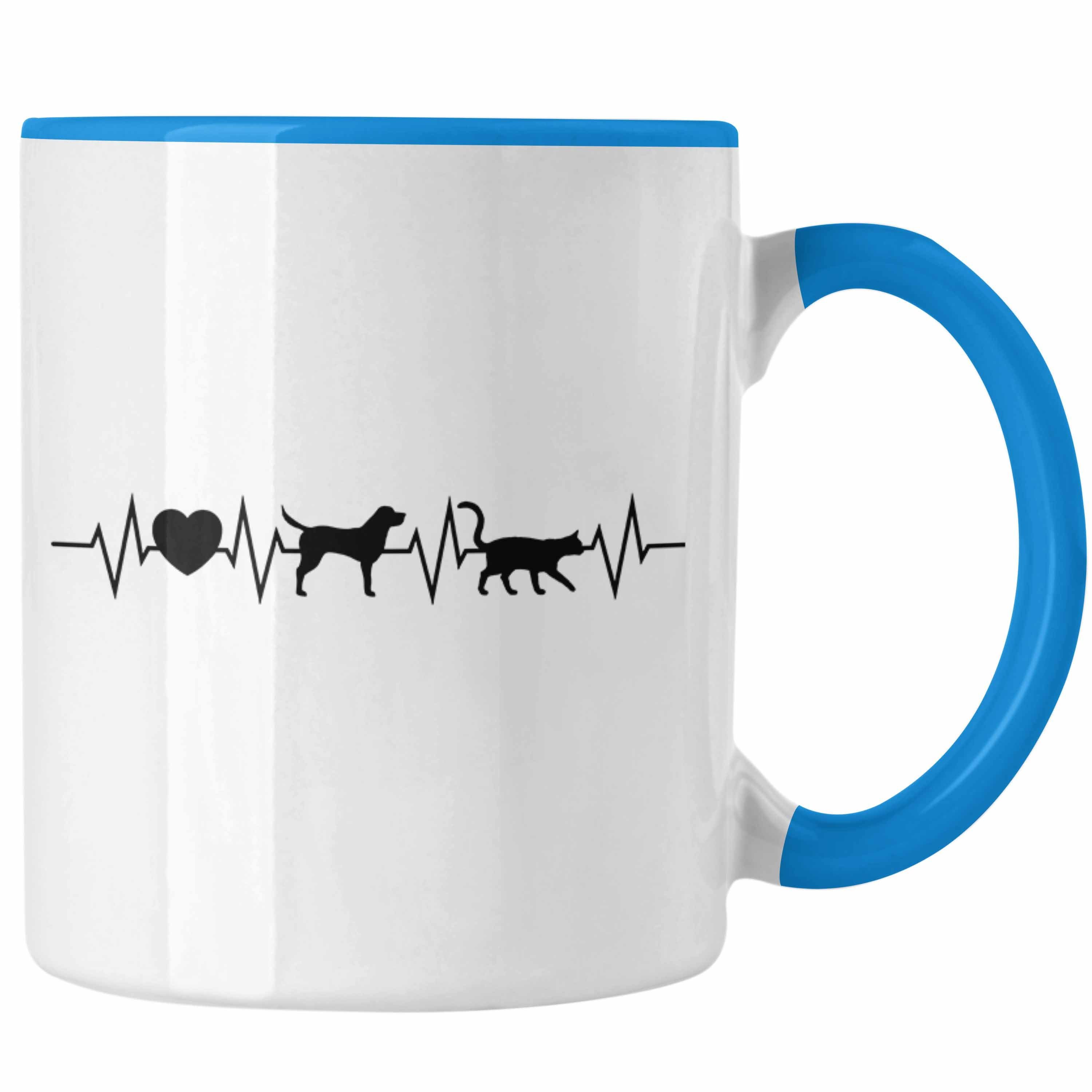 Trendation Tasse Tierarzt Tasse Geschenk für Tierärztin Geschenkidee Lustiger Spruch Ka Blau