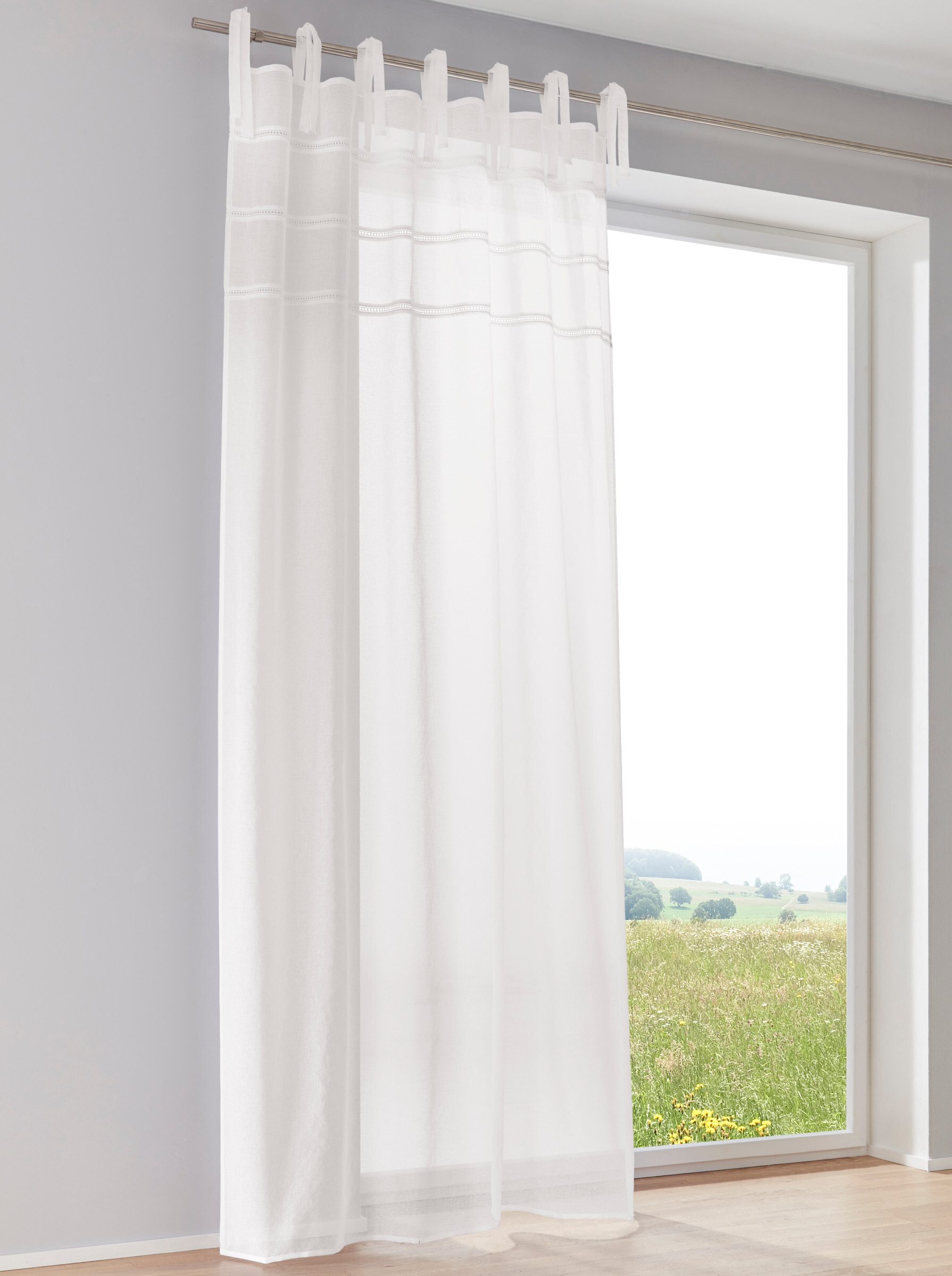 heine Gardine Dekostore . (1 St), Bindebänder, halbtransparent, Fertigstore günstig online kaufen