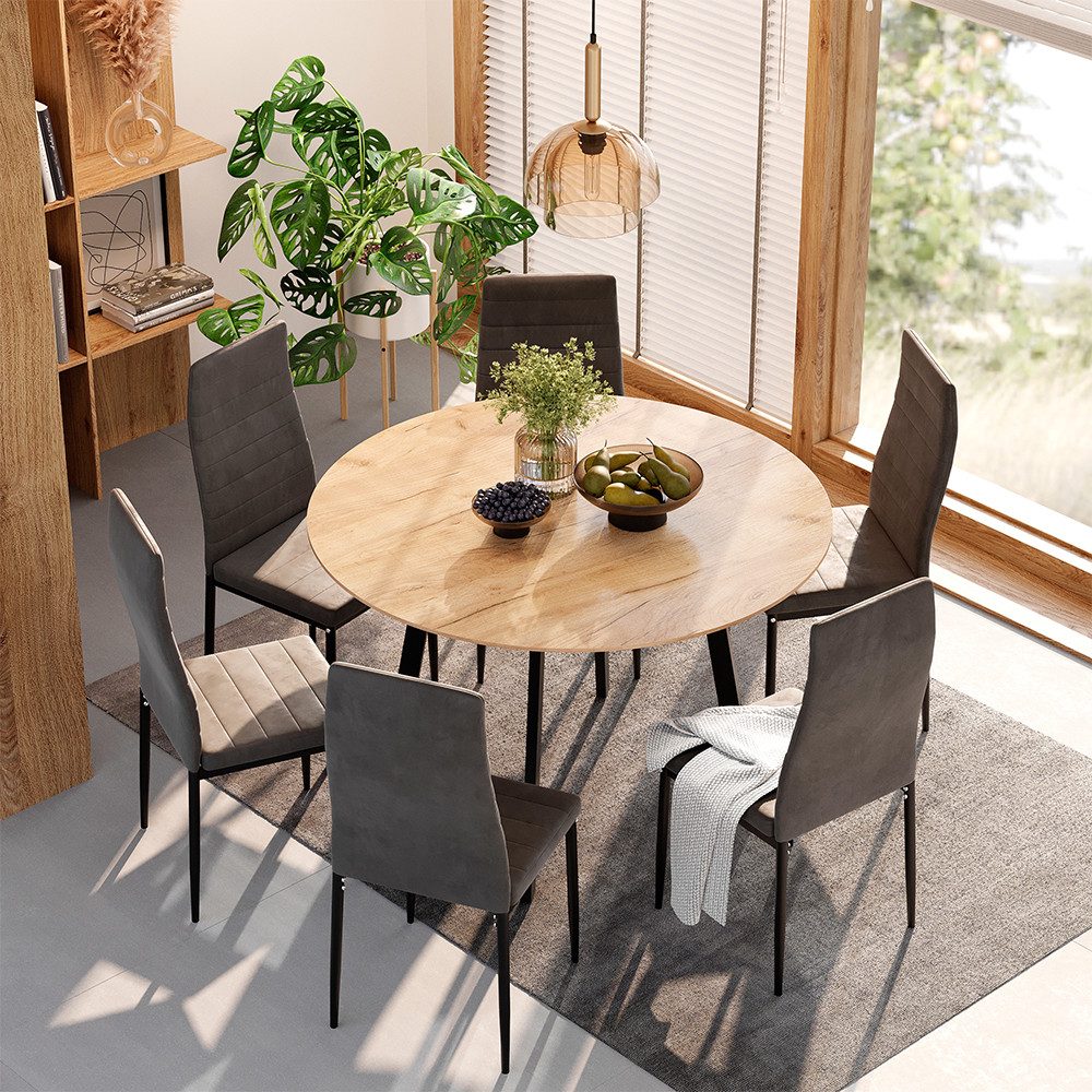 Vicco Esstisch Halvar, Schwarz/Goldkraft Eiche, 120 x 120 cm