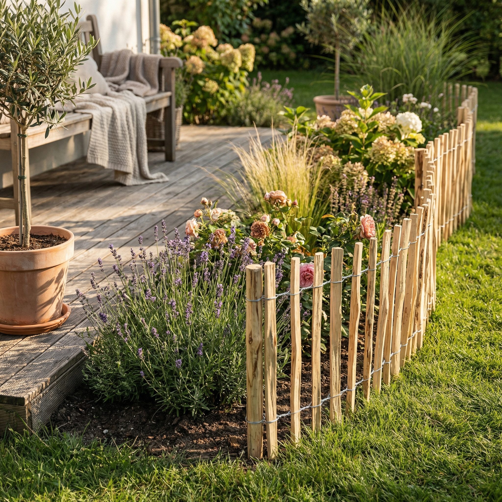 Creative Home Staketenzaun Staketenzaun Haselnusszaun, Rollzaun, Lattenabstand 3-4 cm