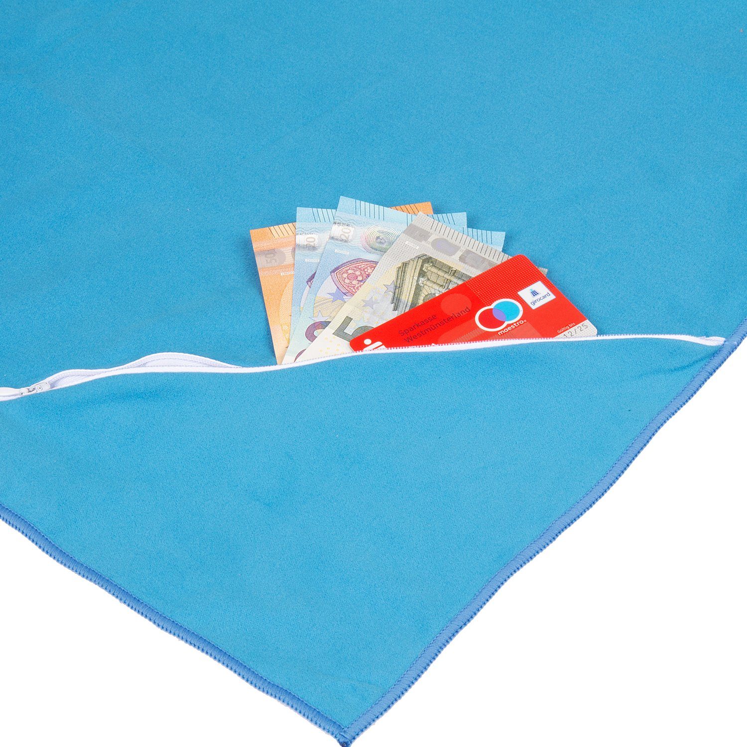 Mach1 Sporthandtuch Mikrofaser Sport Handtuch – kompakt & schnell trocknend, (1-St), Mit Reißverschlussfach – Bild 5 von 5