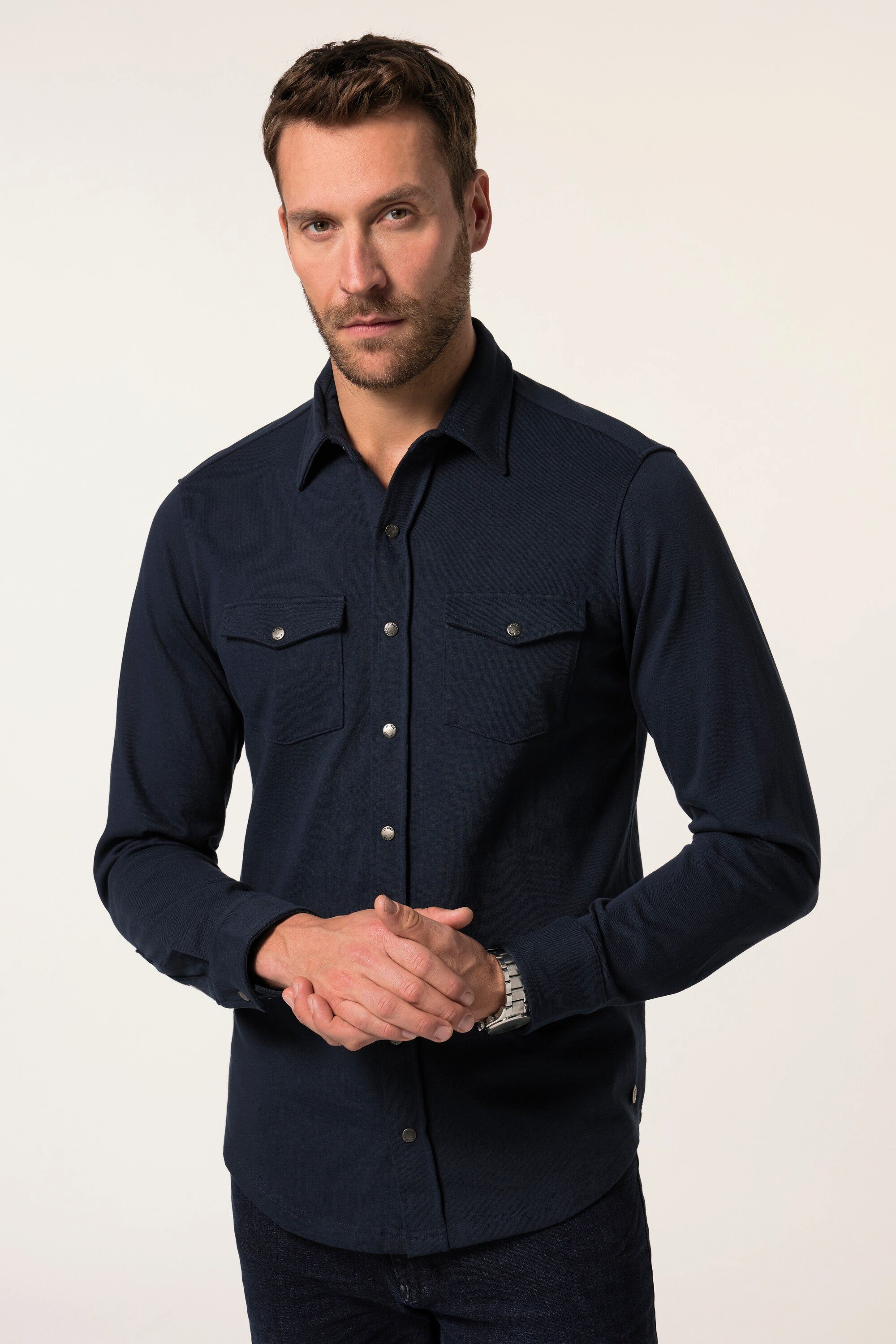 Businesshemd Sweathemd Langarm Kentkragen Modern Basic Fit