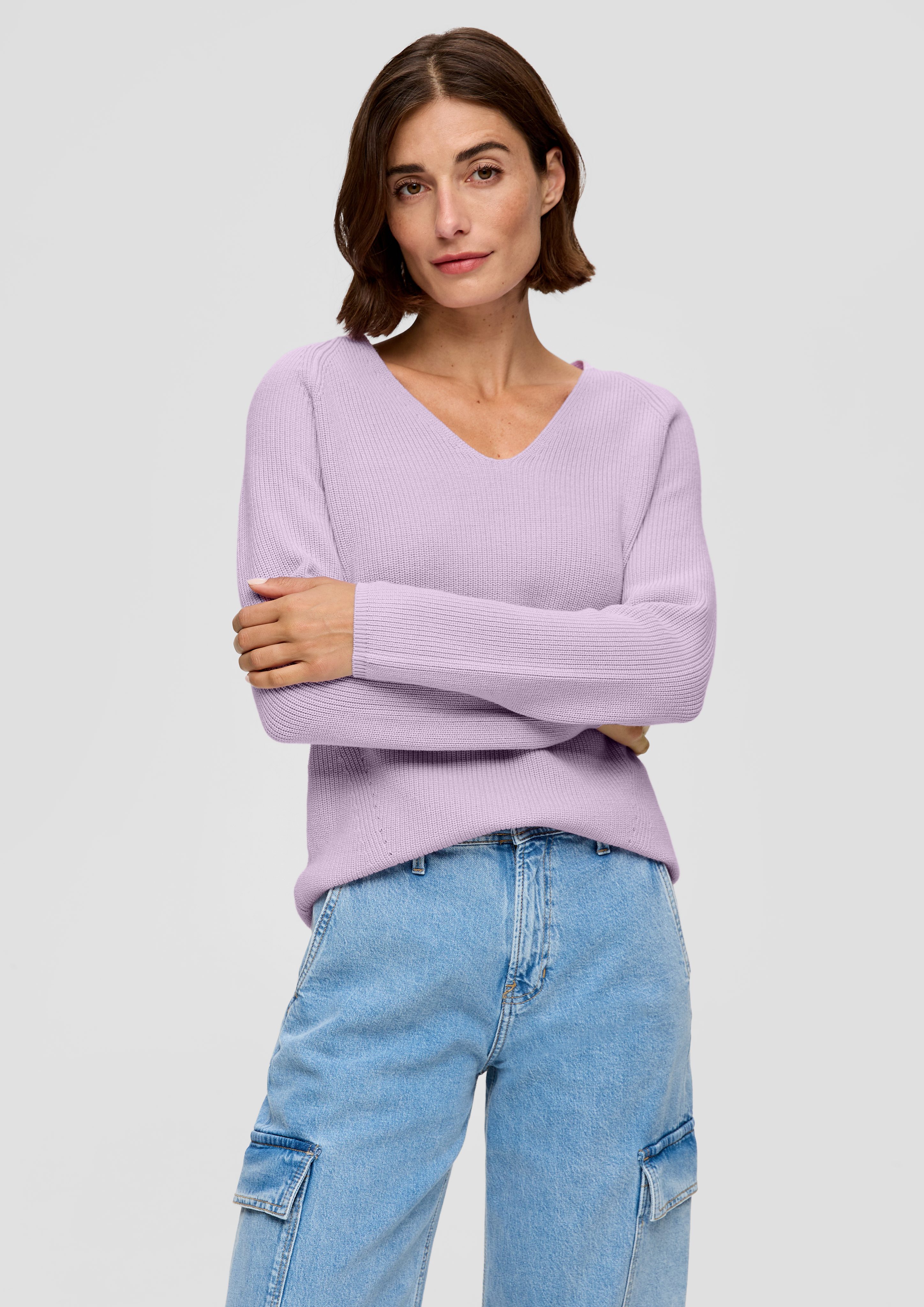 s.Oliver Strickpullover Strickpullover mit V-Ausschnitt und günstig online kaufen
