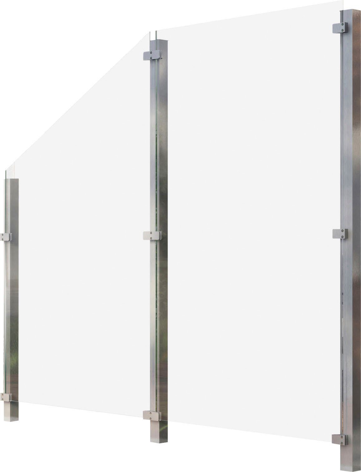 STAKET PRO Zaun, (Set), Glaszaun, Gesamtlänge: 2,265 m, 3 Pfosten