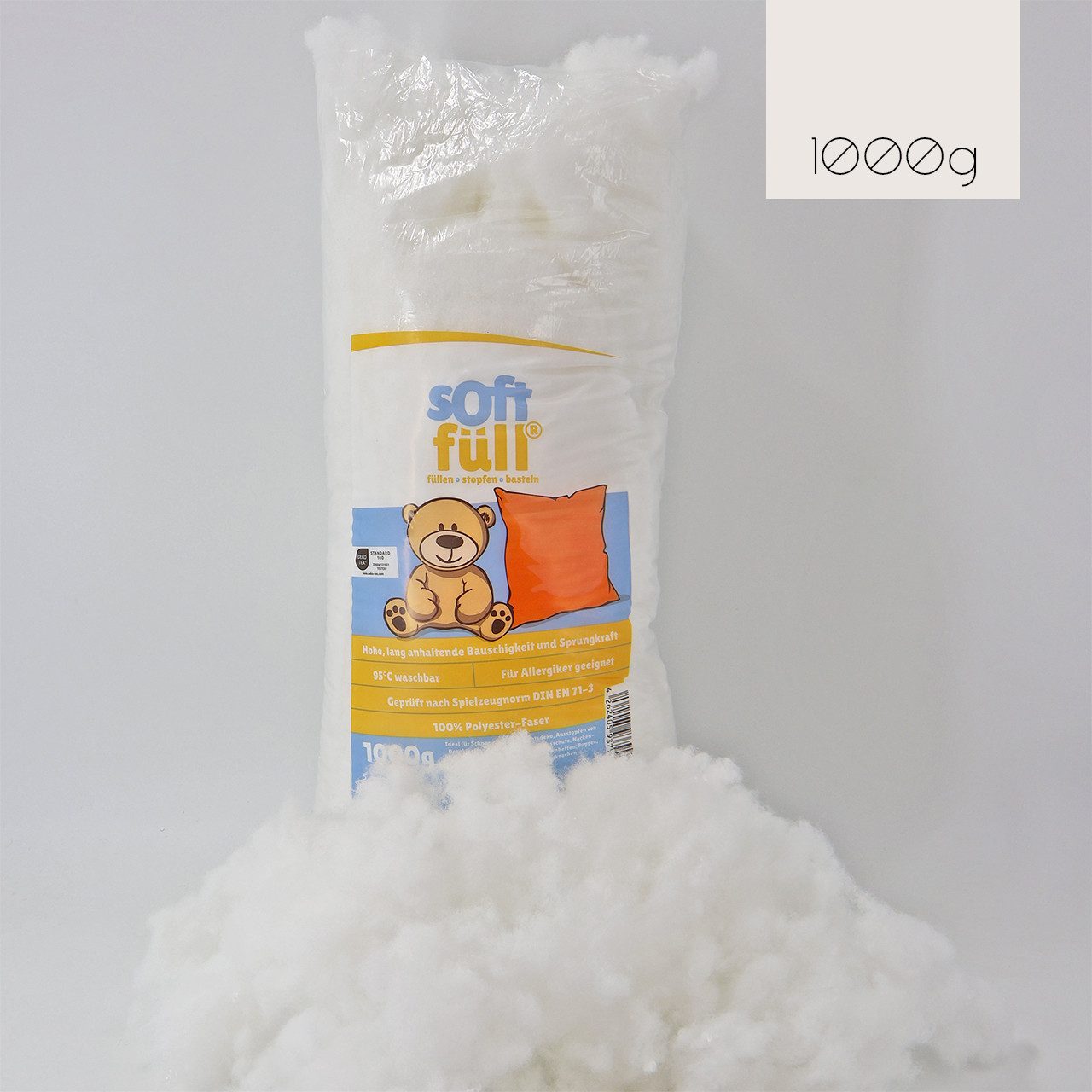 POWER FÜLL Kissenfüllung Softfüll® Füllwatte, 1000g, 100% Polyester