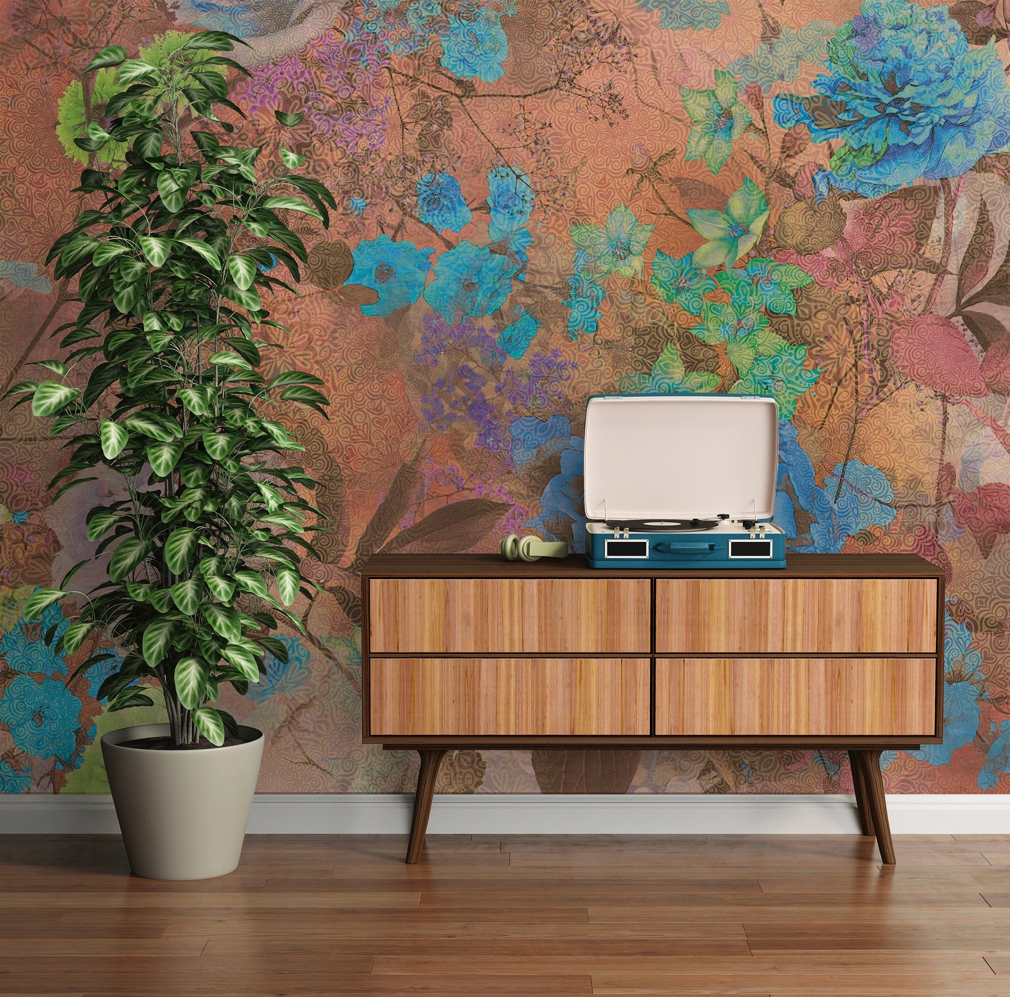 Architects Paper Fototapete Atelier 47 Colour Plants 2, glatt, floral, (3 St), Vlies, Wand, Schräge, Decke