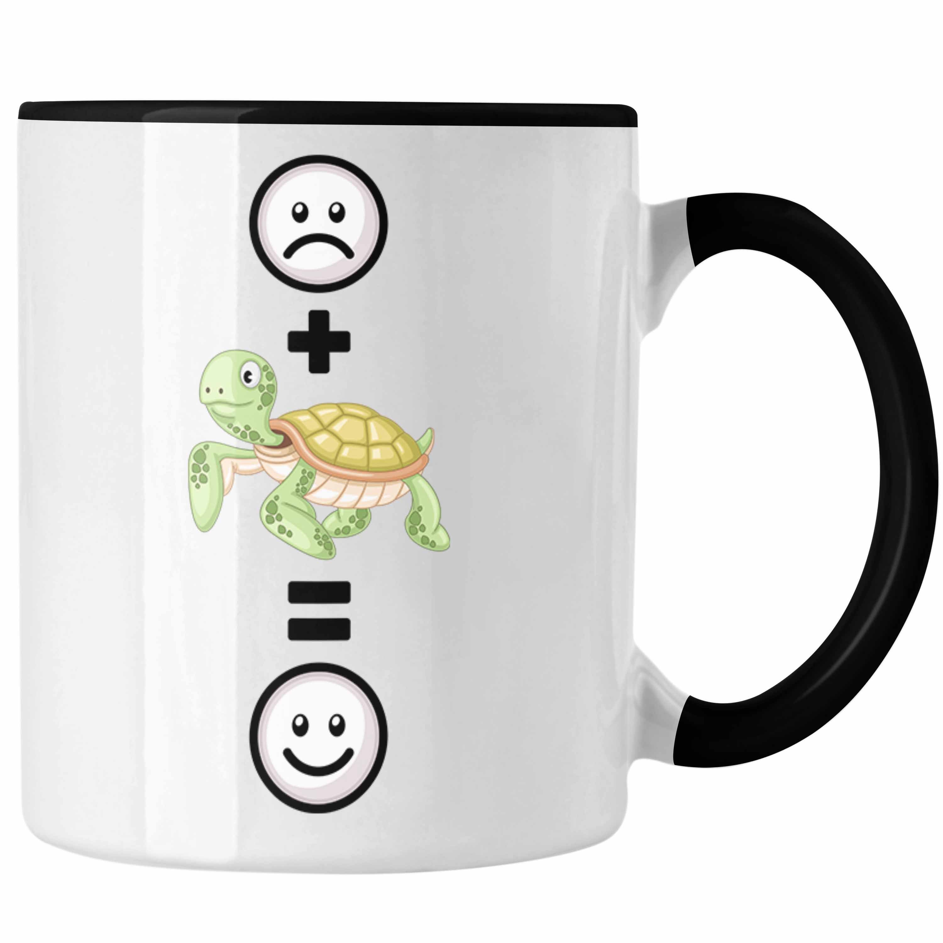 Trendation Tasse Schildkröte Tasse Geschenk für Schildkröten-Liebhaber Züchter Lustige Schwarz