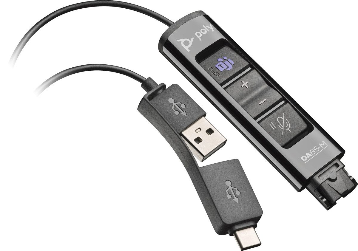 Poly DA85-M Wideband QD auf USB-Adapter Teams (USB PC-Headset