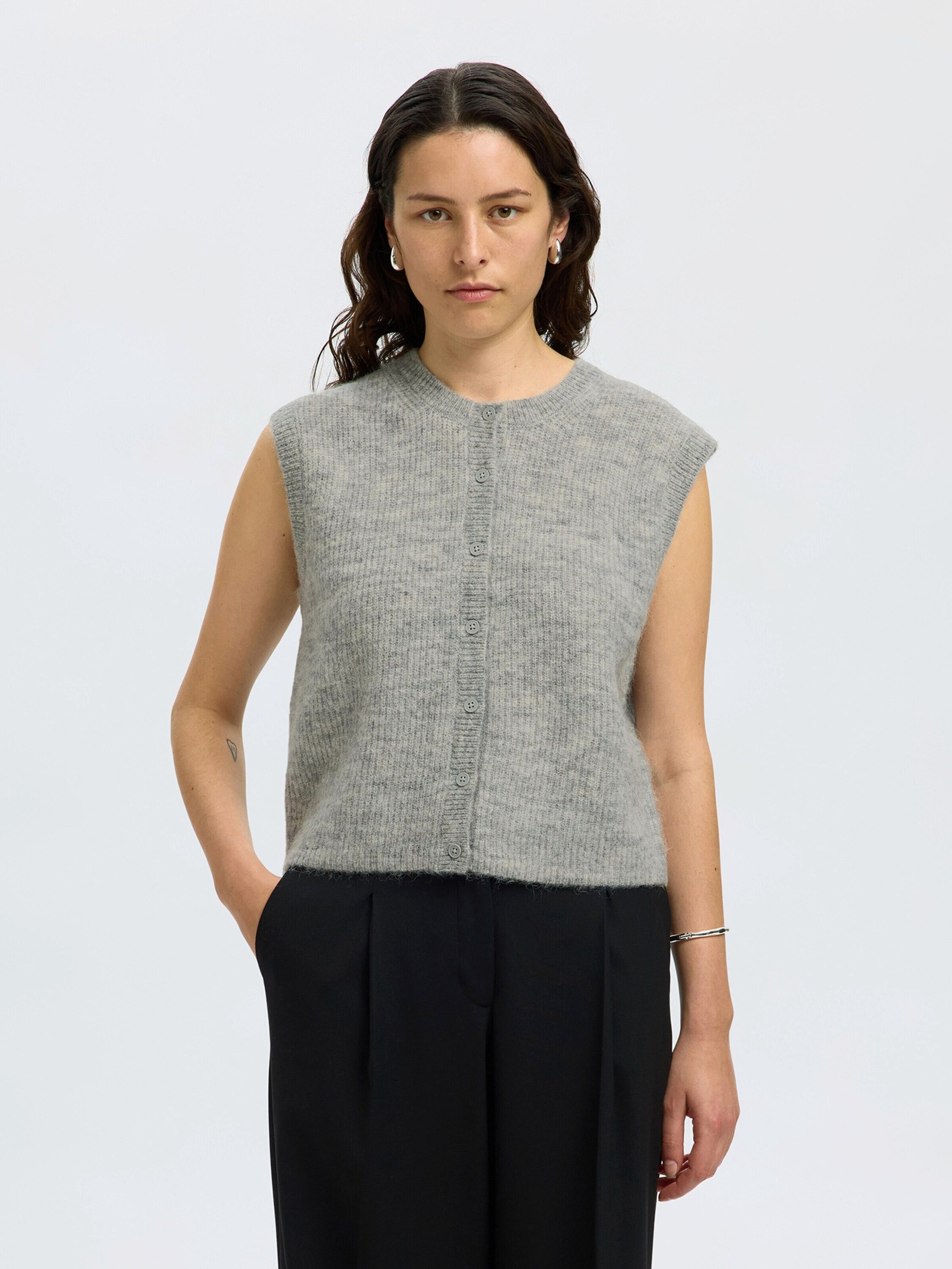 Selected Strickweste SLFLULU (1-tlg) Plain/ohne Details