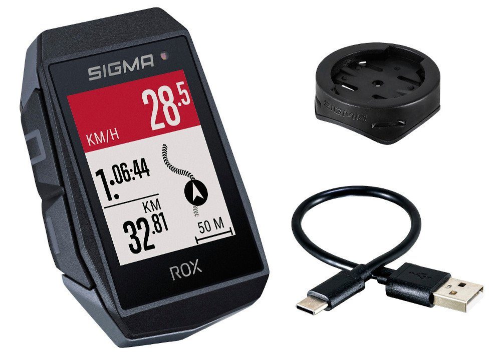 SIGMA SPORT Navi Rox Fahrradtacho GPS Bike Fahrradcomputer Komoot Computer schwarz 11.1 Evo