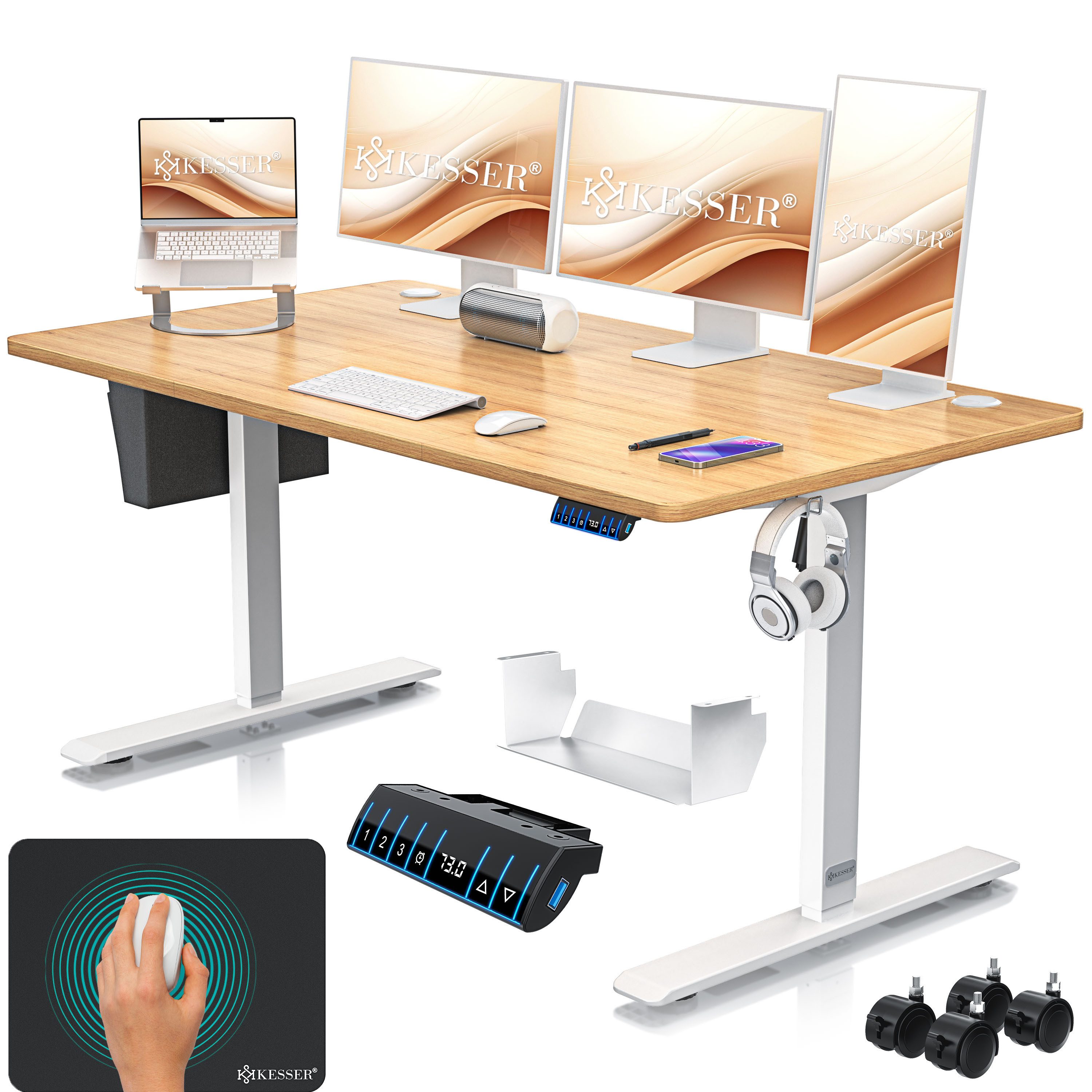 KESSER Schreibtisch, elektrischer & Höhenverstellbarer Computertisch für Home & Office