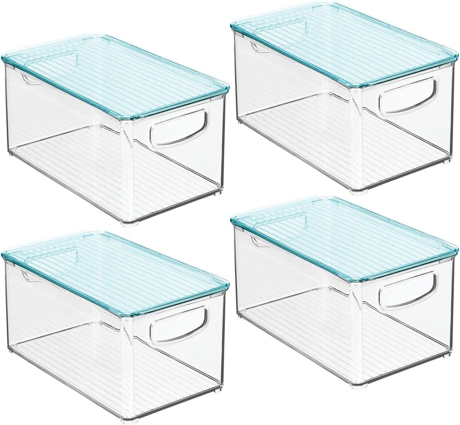 mDesign Aufbewahrungssystem mDesign Organizer Boxen Sortierbox Deckel 4er Set Kunststoff stapelb