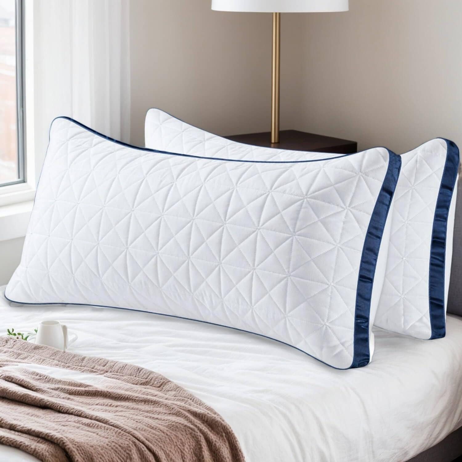 LuxusKollektion Sitzkissen Orthopädische Kissen 40x80cm 2er Set Marineblau günstig online kaufen