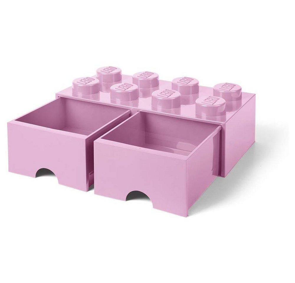Thumbnail - Room Copenhagen Aufbewahrungsdose LEGO® Storage Brick 8 Rosa, mit 2 Schubladen, Baustein-Form, stapelbar