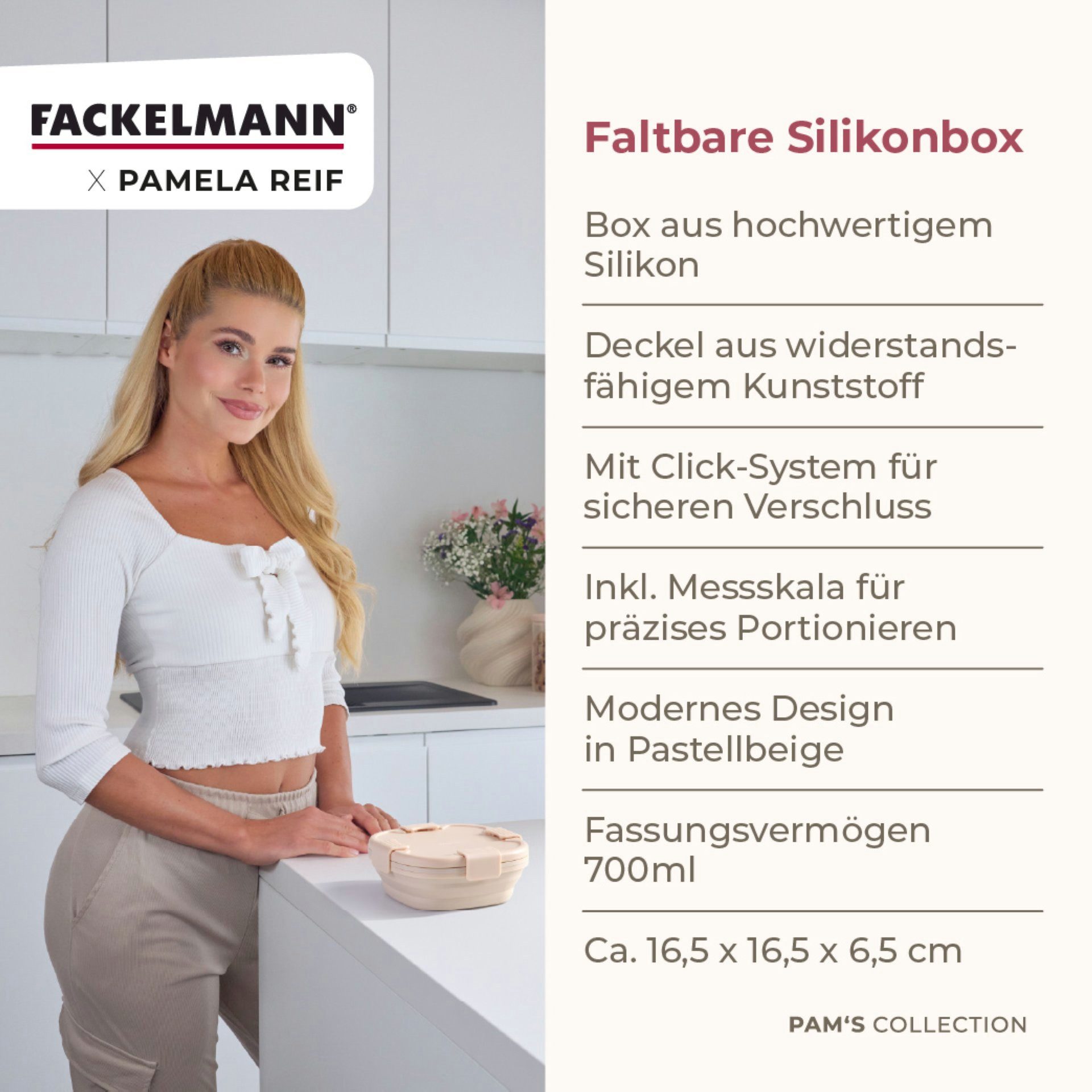 FACKELMANN Lunchbox Snacking-Box, Faltbare Brotdose, kompakt