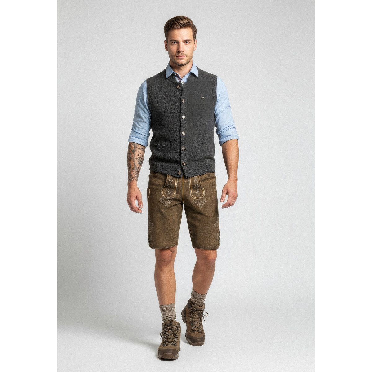 Stockerpoint Trachtenlederhose Sigl Herren (1-tlg) Trachtenlederhose, Trachtenhose, Bayerische Lederhose, Oktoberfest