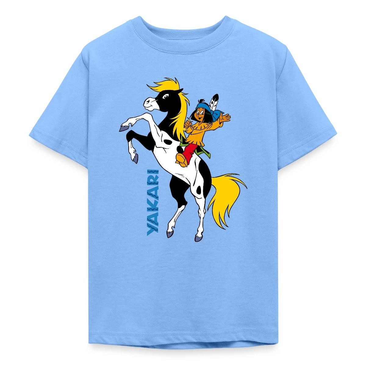 T-Shirt Yakari Winkt Auf Pferd Kleiner Donner Teenager T-Shirt