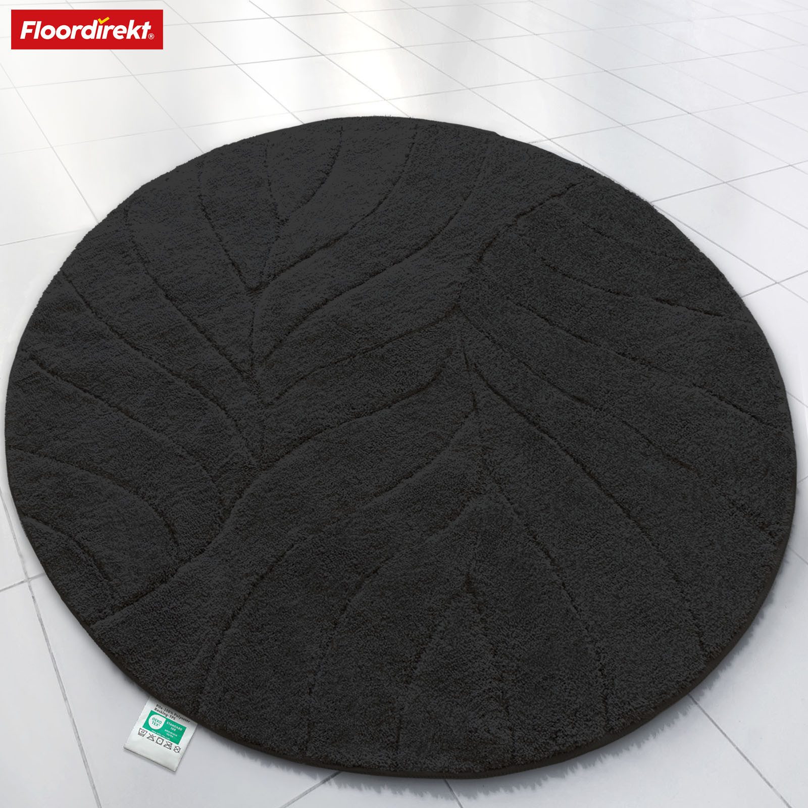Floordirekt Badematte Maris, ausfranssicher, verschiedene Farben, aus weicher Mikrofaser, Höhe 30 mm, rutschhemmend beschichtet, fusselfrei, Polyester, Rund, 120cm Durchmesser, für Fußbodenheizung geeignet