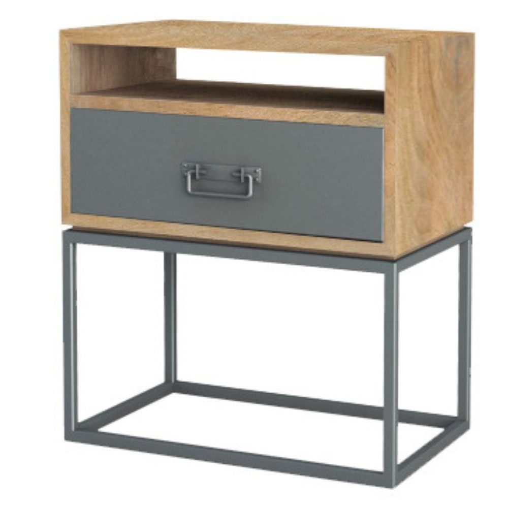 WOLF MÖBEL Nachtkommode (48x35x55), NEPTUN Kommode mit 1 Schublade / 1 Ablage