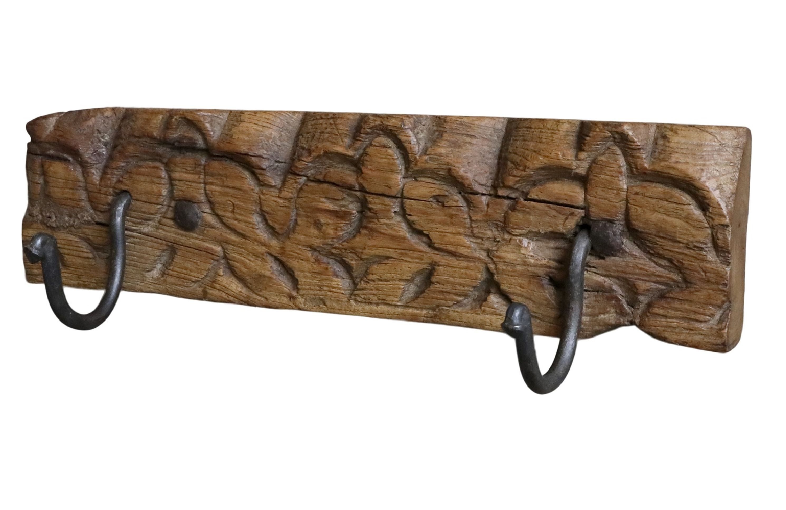 Chic Antique Garderobe Chic Antique - Hakenleiste 2 Haken Wandhaken Kleiderhaken Holz Unika