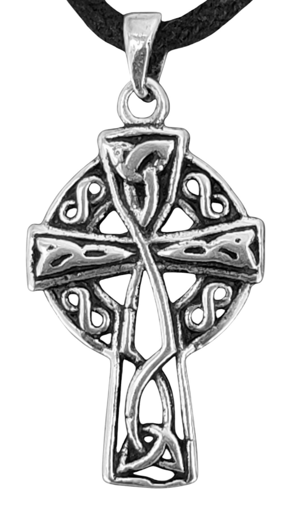 Kiss of Leather Kettenanhänger Keltenkreuz 925 Silber Anhänger Silberkette keltisches Kreuz Radkreuz