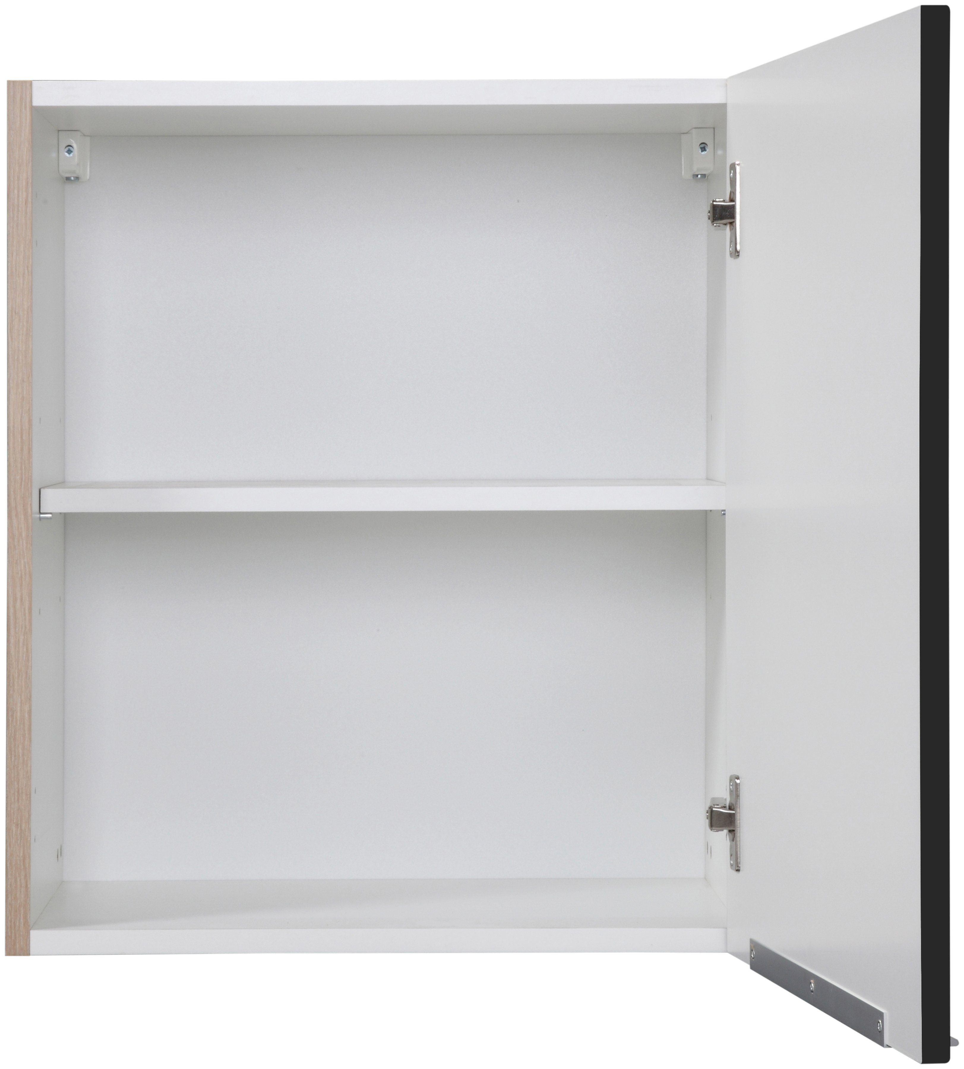 1 MÖBEL Tür schwarz Hängeschrank Hochglanz/eichefarben 60 cm Brindisi breit, HELD