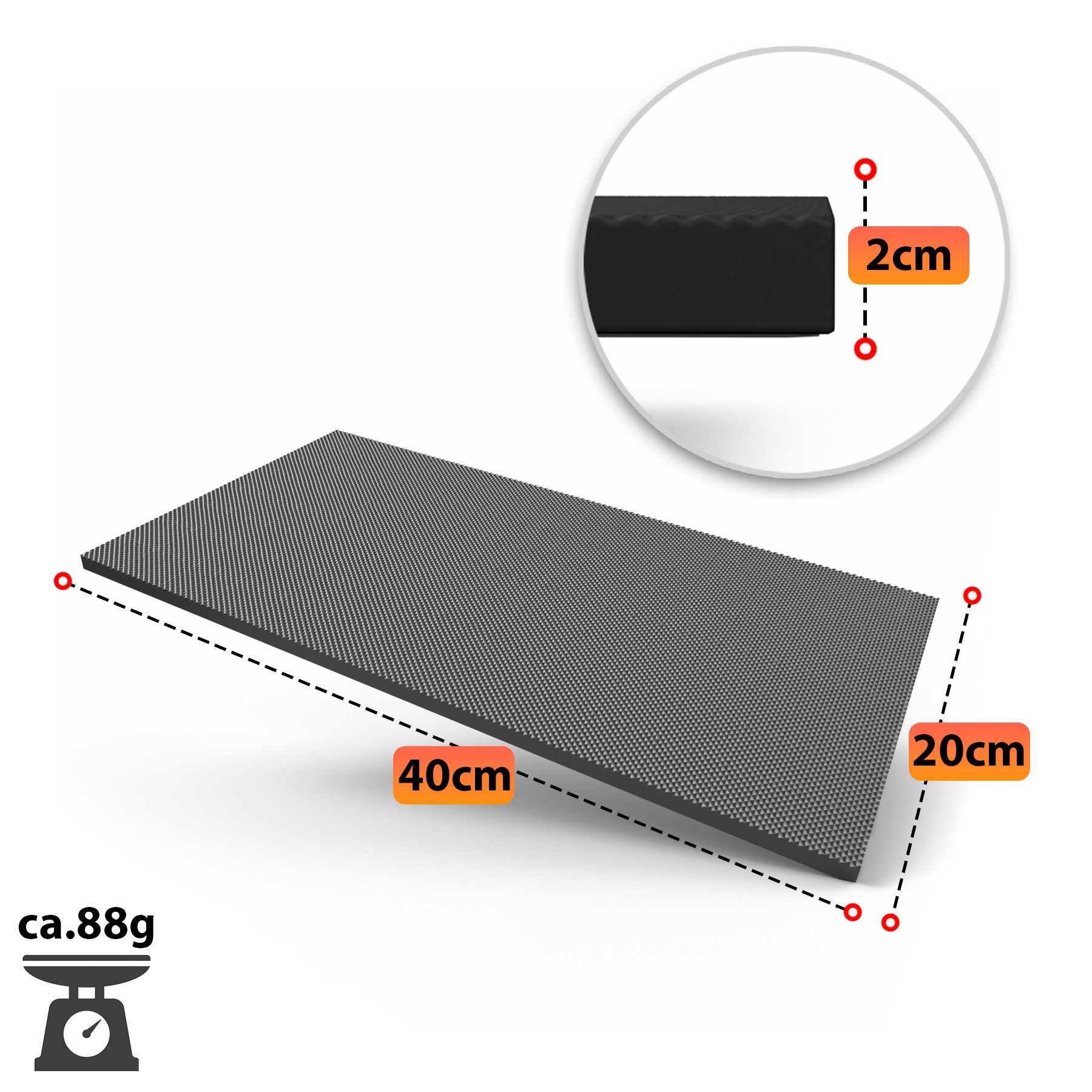 BigDean Garagen-Wandschutz 4 Stück dicker Türkantenschutz Auto selbstklebend 40x20x2cm (Set, 4 St., Matte/n), Extra Dick, Zuverlässiger Prallschutz, Robust & Widerstandsfähig