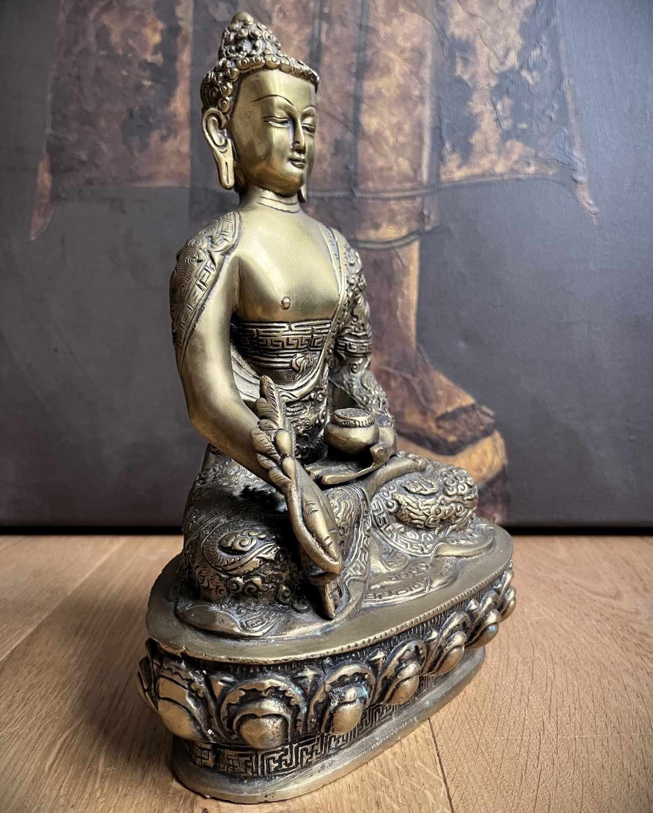 Bronze Buddha 27 groß Figur cm Asien Tibet Medizin LifeStyle Buddhafigur Alte