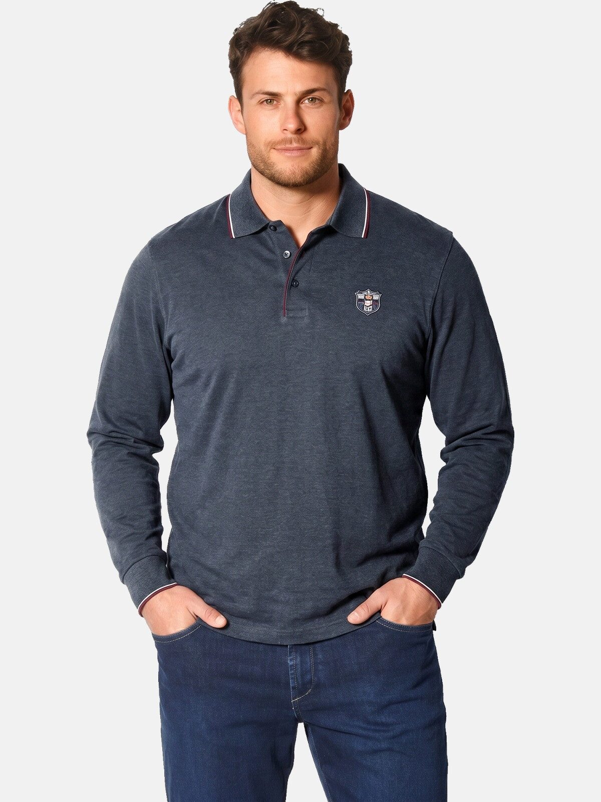 Langarm-Poloshirt MILANVETZO