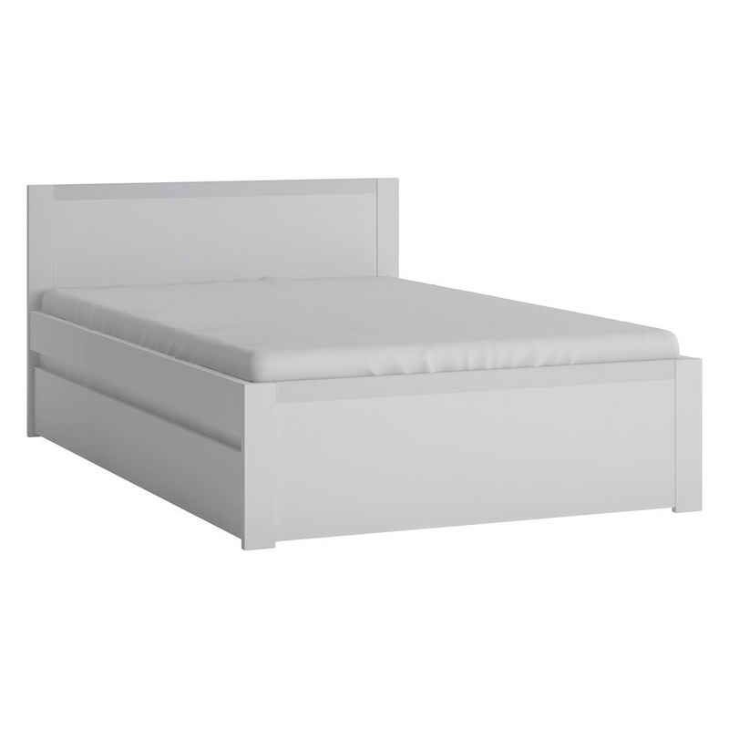 Lomadox Bett NAVA-129, Bett, Bettschublade, 120x200cm Liegefläche, weiß