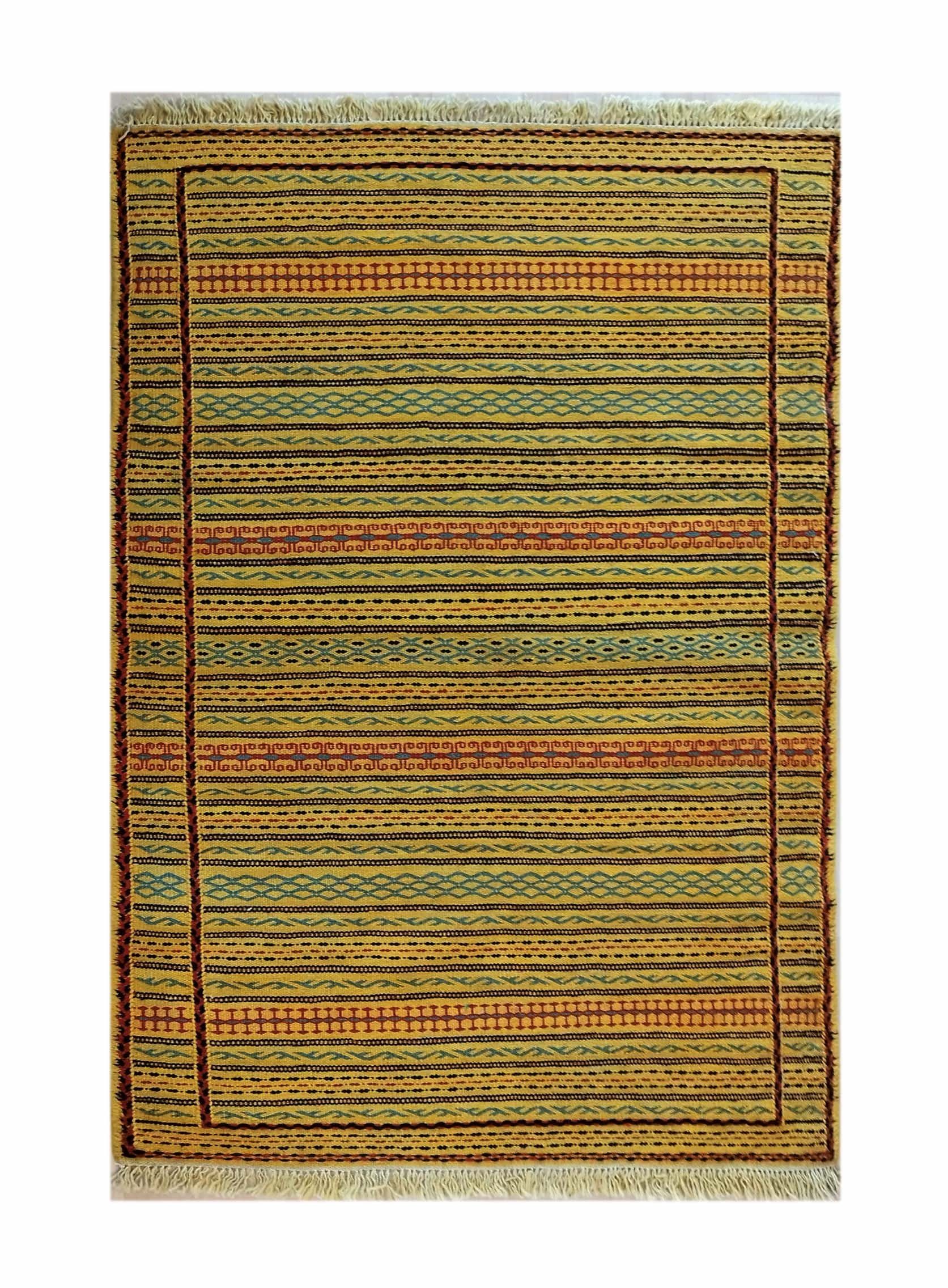 Teppich Handgewebter Kelim Teppich 100x150 cm 100 % Schurwolle, SANICK, Unikat | Alle Teppiche
