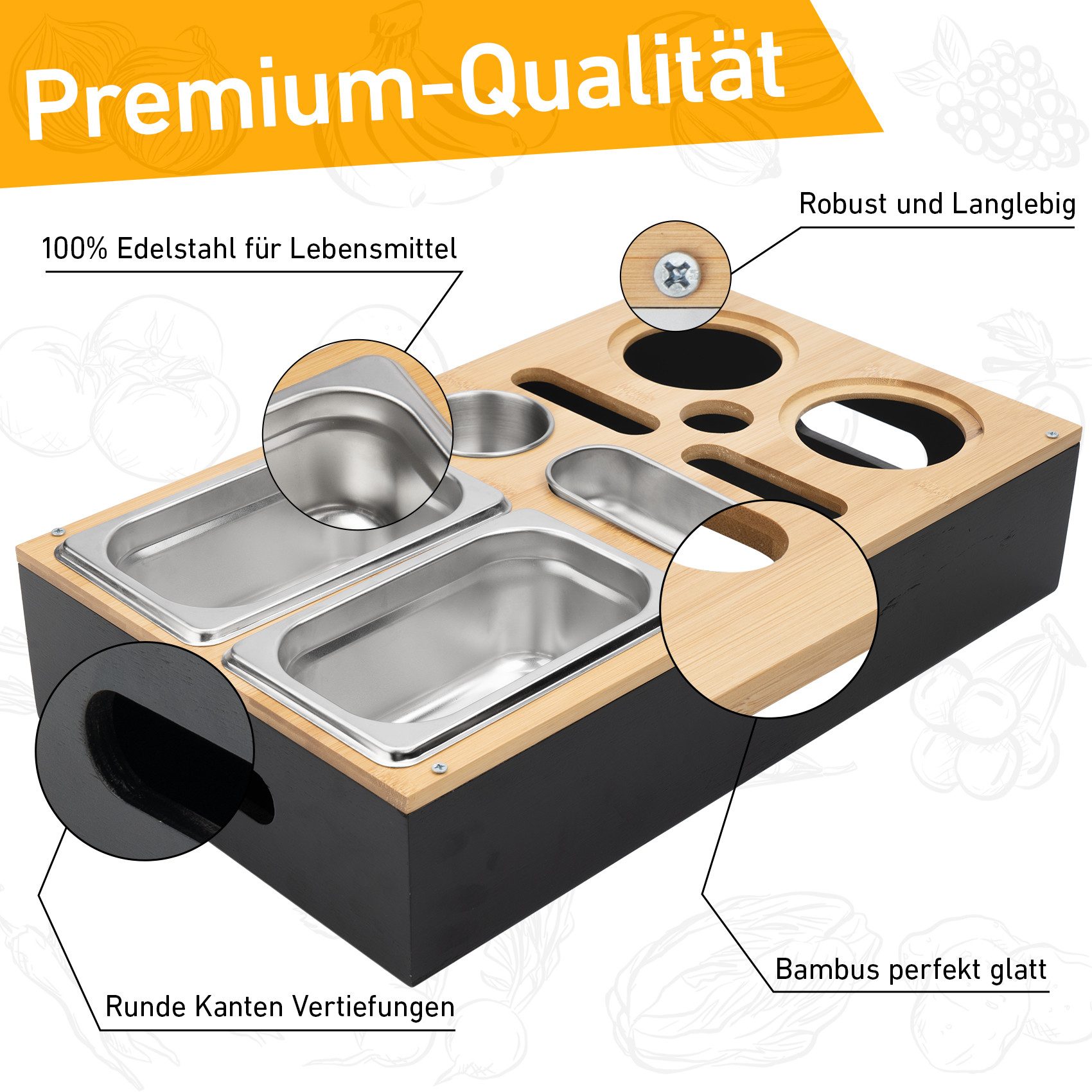 ElitVita Tabletttisch Couchbar Sofatablett Snackbox, mit günstig online kaufen
