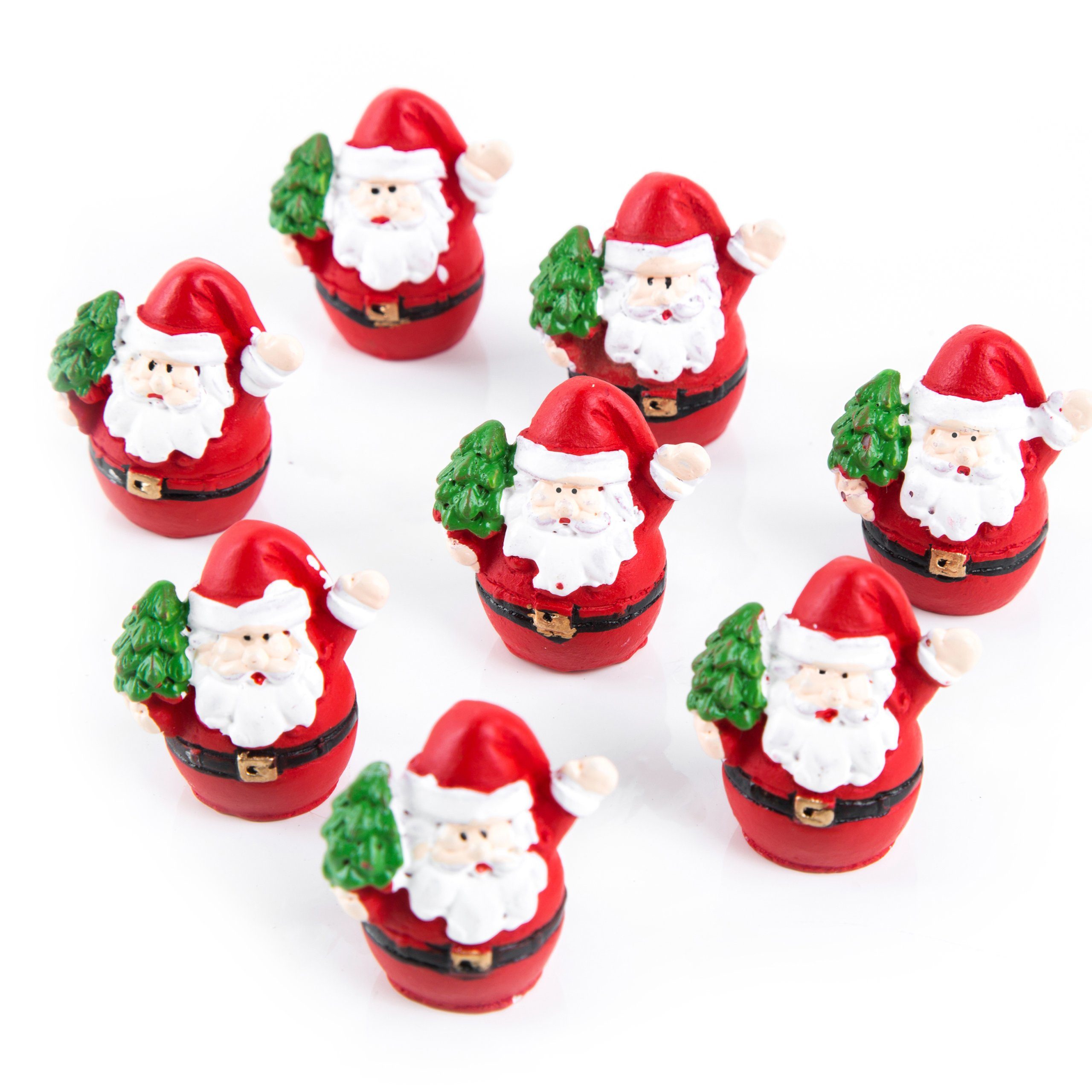 Logbuch-Verlag Weihnachtsfigur 8 Nikolaus Figuren mit Tannenbaum (8 St)