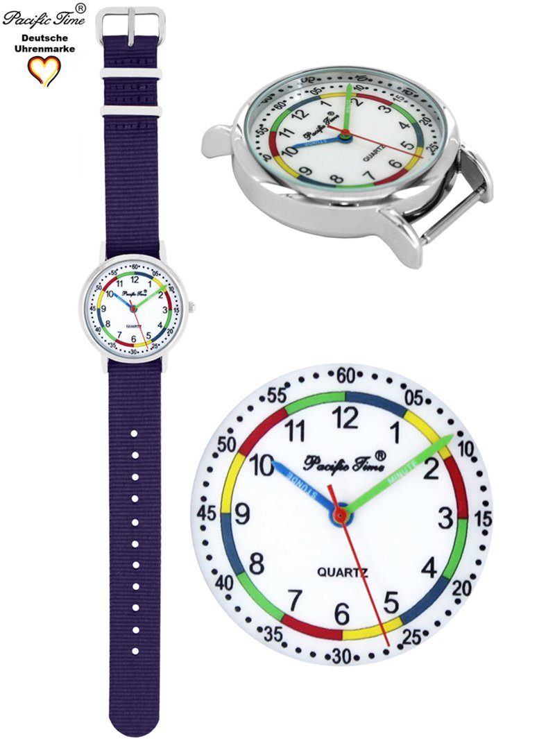 Quarzuhr Design Time und Pacific violett Gratis Match First Lernuhr Kinder Versand - Mix Wechselarmband, Armbanduhr