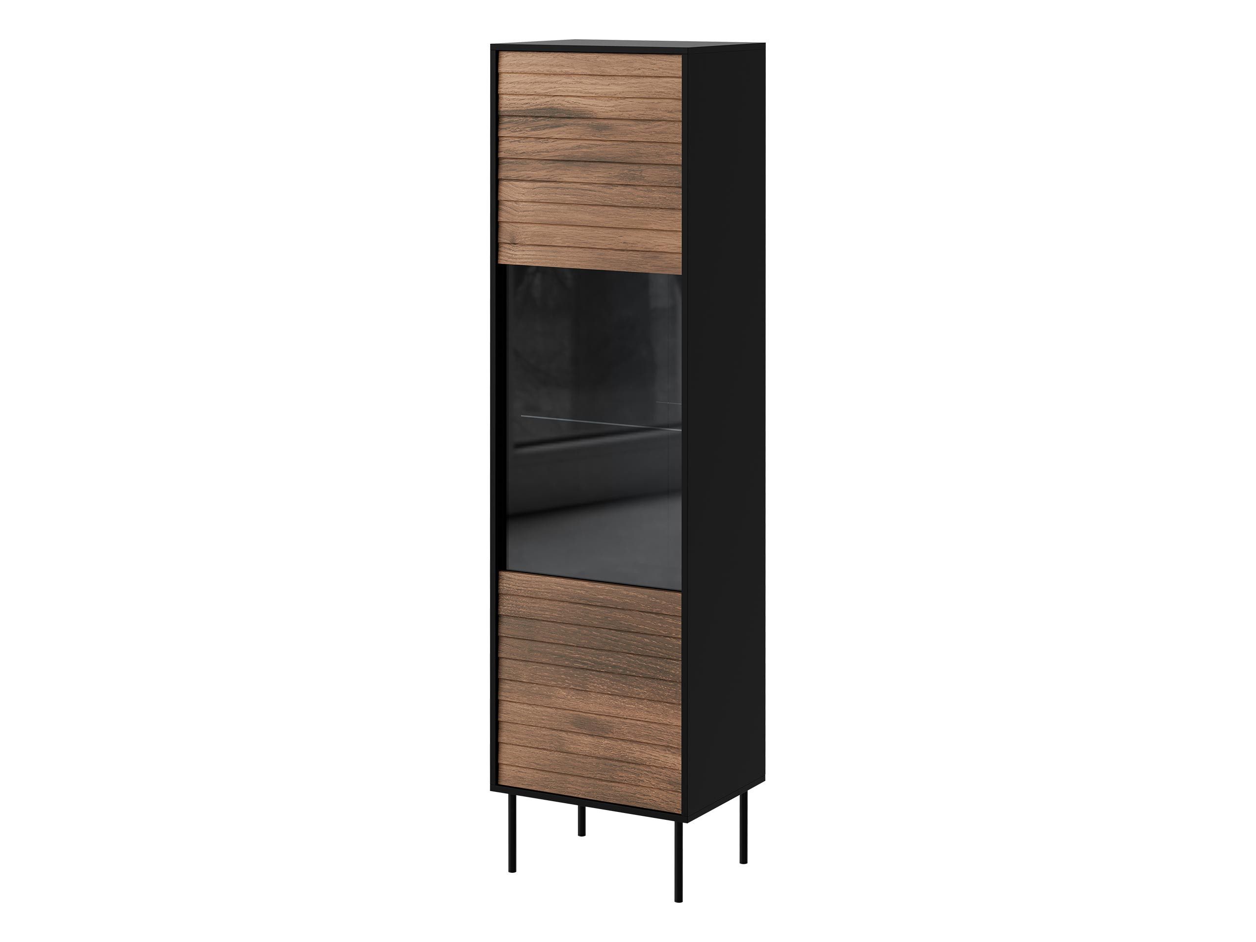 MIRJAN24 Vitrine Cortina (mit Drehtür) Schwarze Stahlfüße, Gehärtetes Glas 4 mm