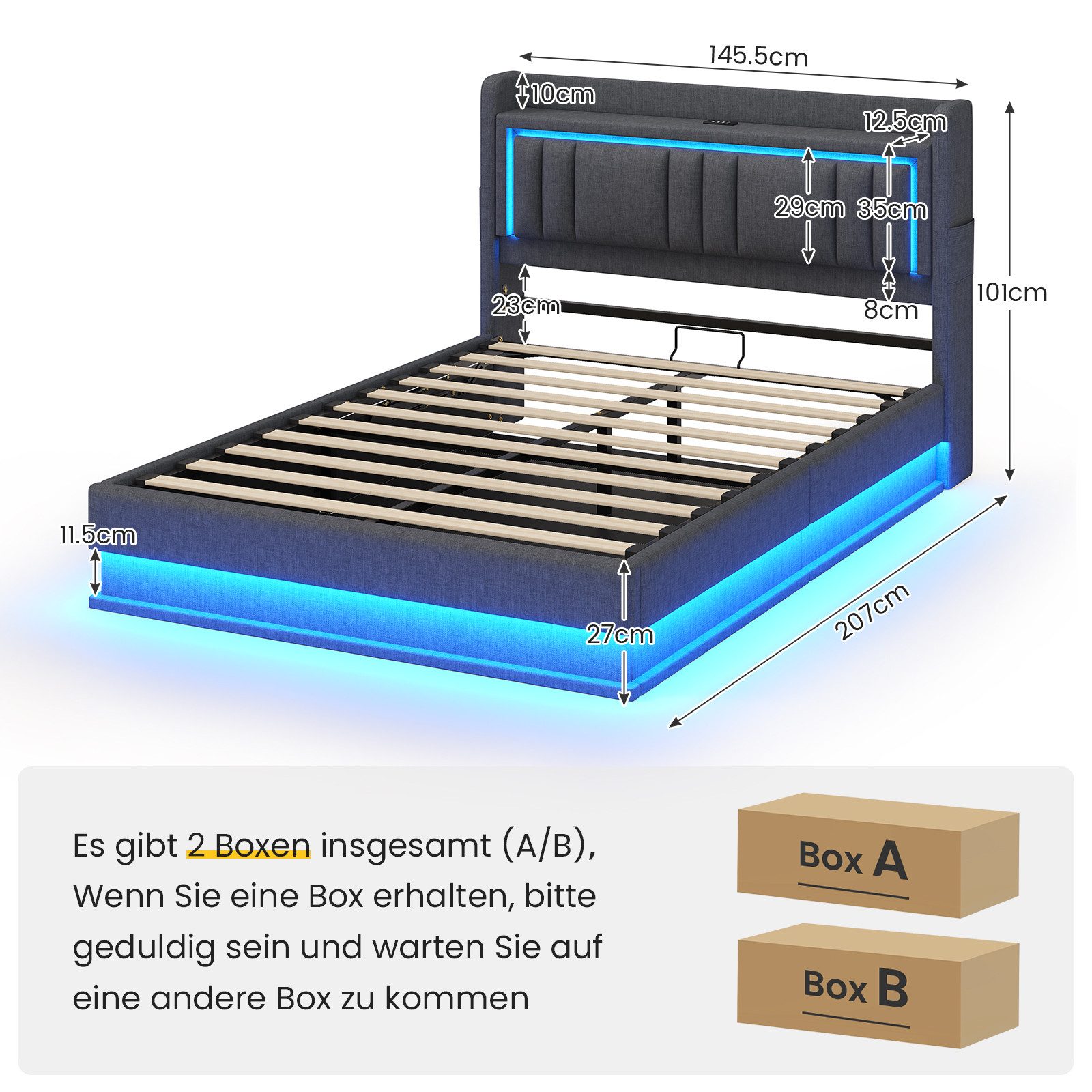 KIMENICH Polsterbett Hydraulisches Bett, Jugendbett mit günstig online kaufen