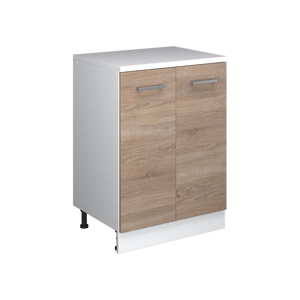 Vicco Kommode Rion, Sonoma/Weiß, 60 x 46 cm ohne Schräge mit 2 Türen