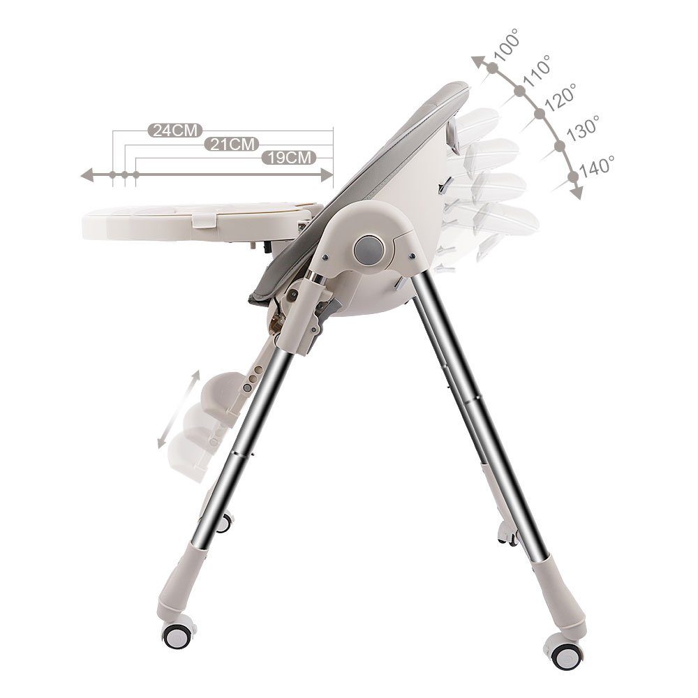 OUNUO Stuhl Baby Kindersitz Hoch Verstehllbar und Klappbar Kinderstuhl Stuhl