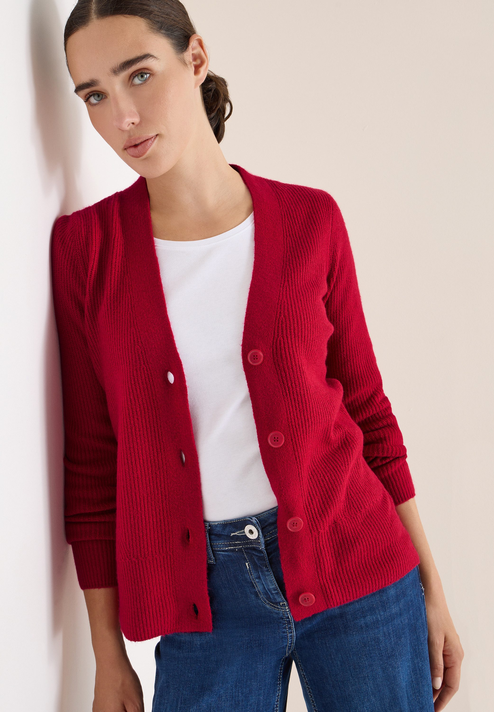 CECIL Cardigan mit Strukturdetail und Knopfleiste