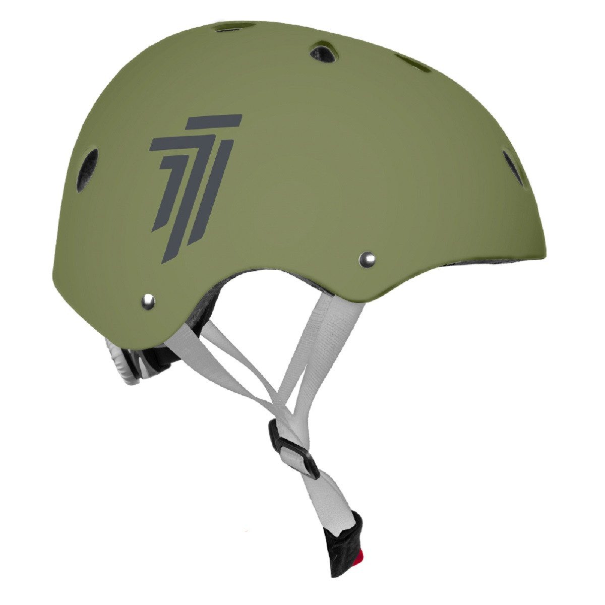 7-BRAND Kinderfahrradhelm Fahrradhelm Sporthelm Olivgrün Sicher für Fahrrad & Skaten 52-56 cm (1-tlg), sehr leicht