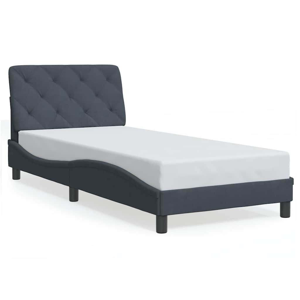 vidaXL Bett Bettgestell ohne Matratze Dunkelgrau 90x190 cm Samt günstig online kaufen