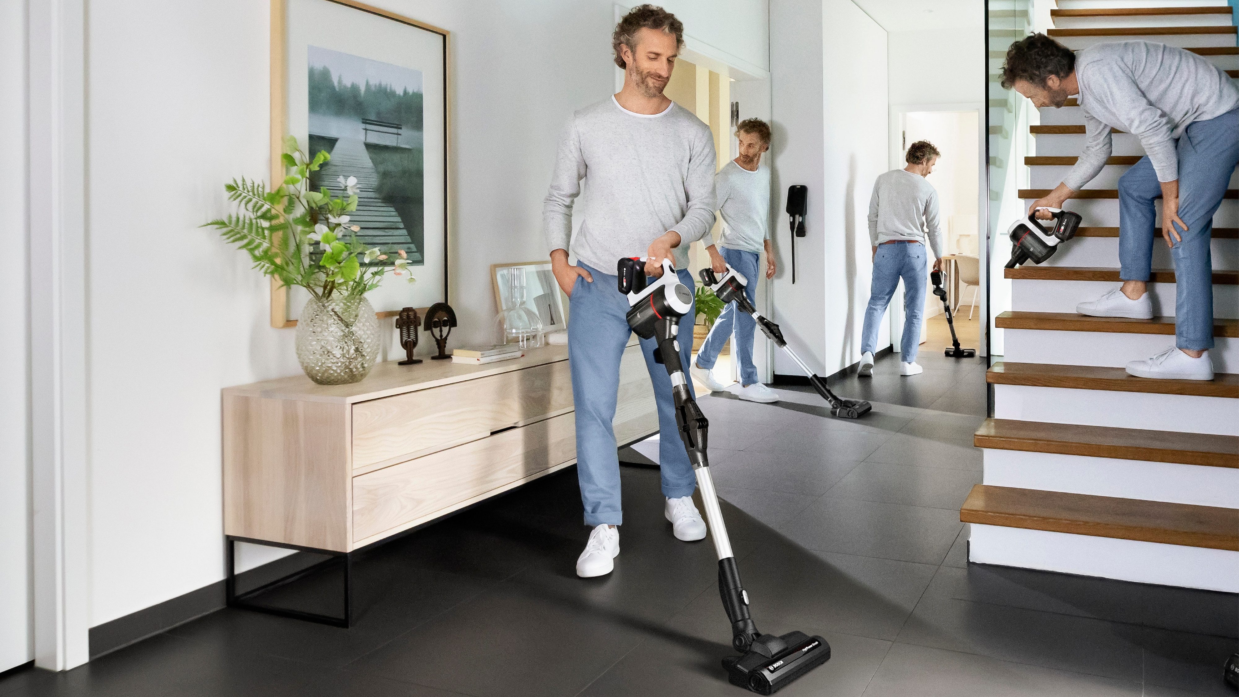 BOSCH Akku-Bodenstaubsauger Unlimited 7 BSS715CARP/BSS715FRSH, 5.0 Ah Akku, Knickrohr, beutellos, 10 Jahre Motorgarantie, Schnellladegerät, Made in Germany – Bild 2 von 5
