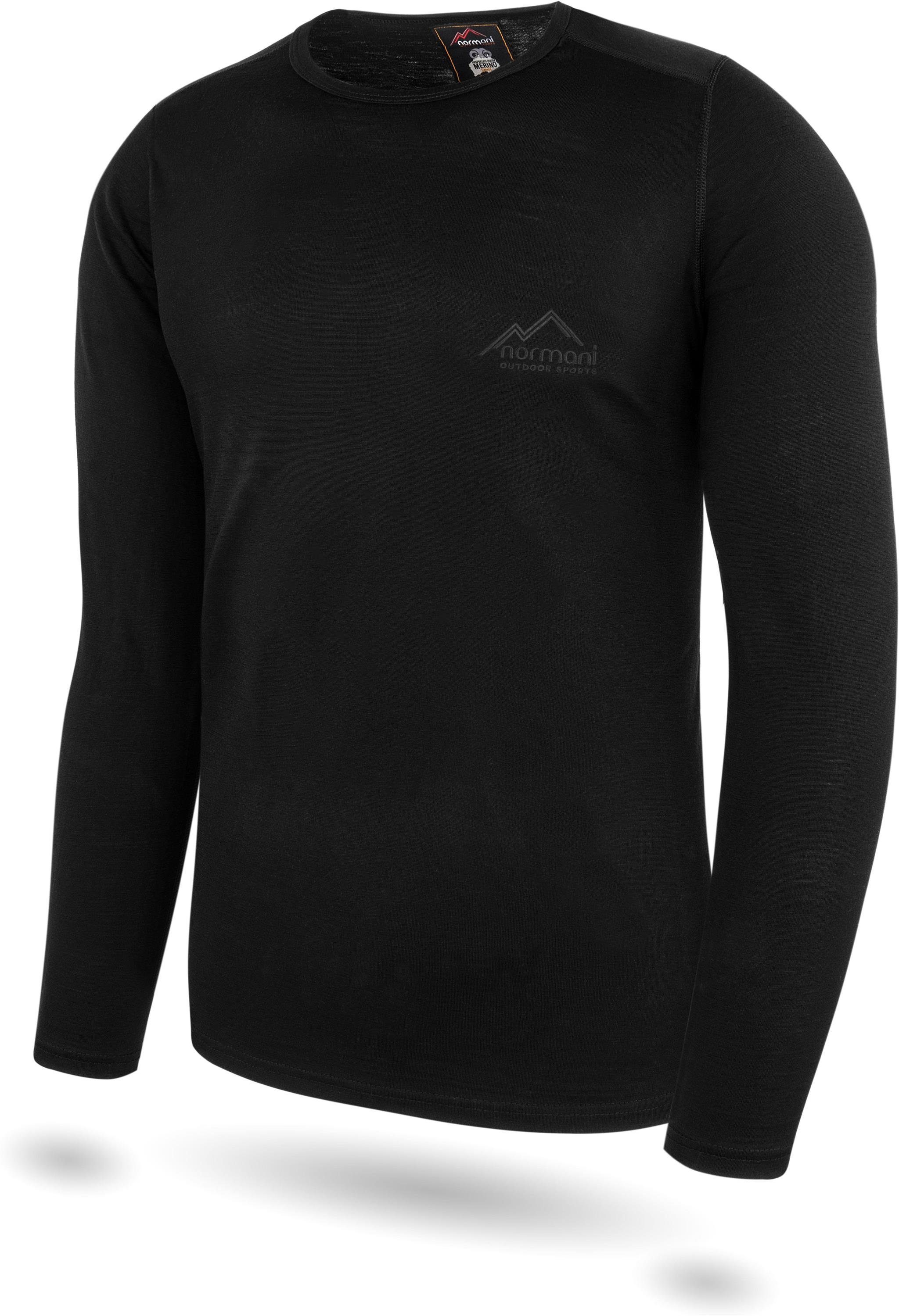 normani Langarmshirt Herren Merino Langarm Melbourne Merino Thermounterhemd Baselayer Skipullover aus 100 % Merinowolle